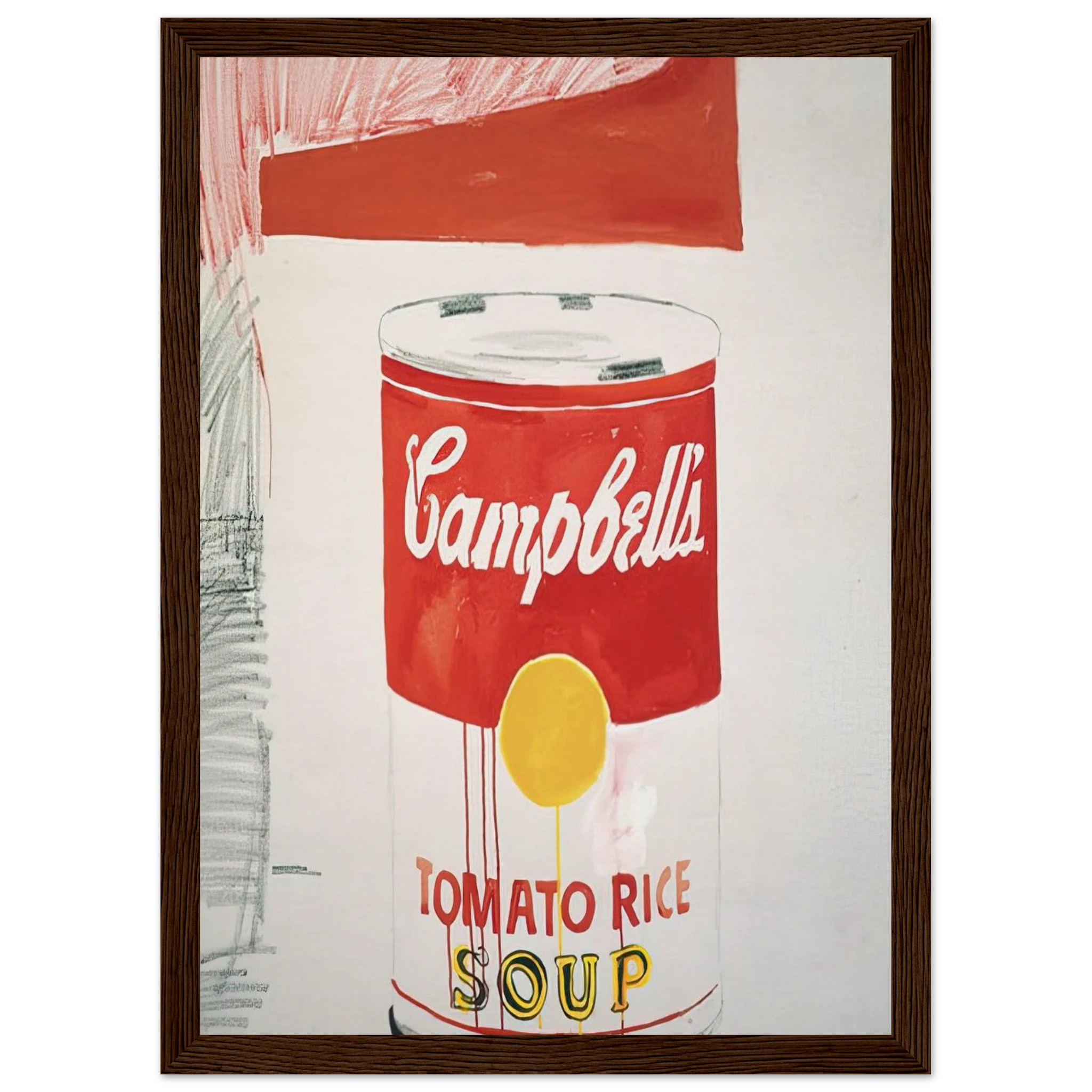 Campbell's Soup Can  Tomato Rice  Framed Poster | Andy Warhol Framed Prints Wall Art | Andy Warhol Prints