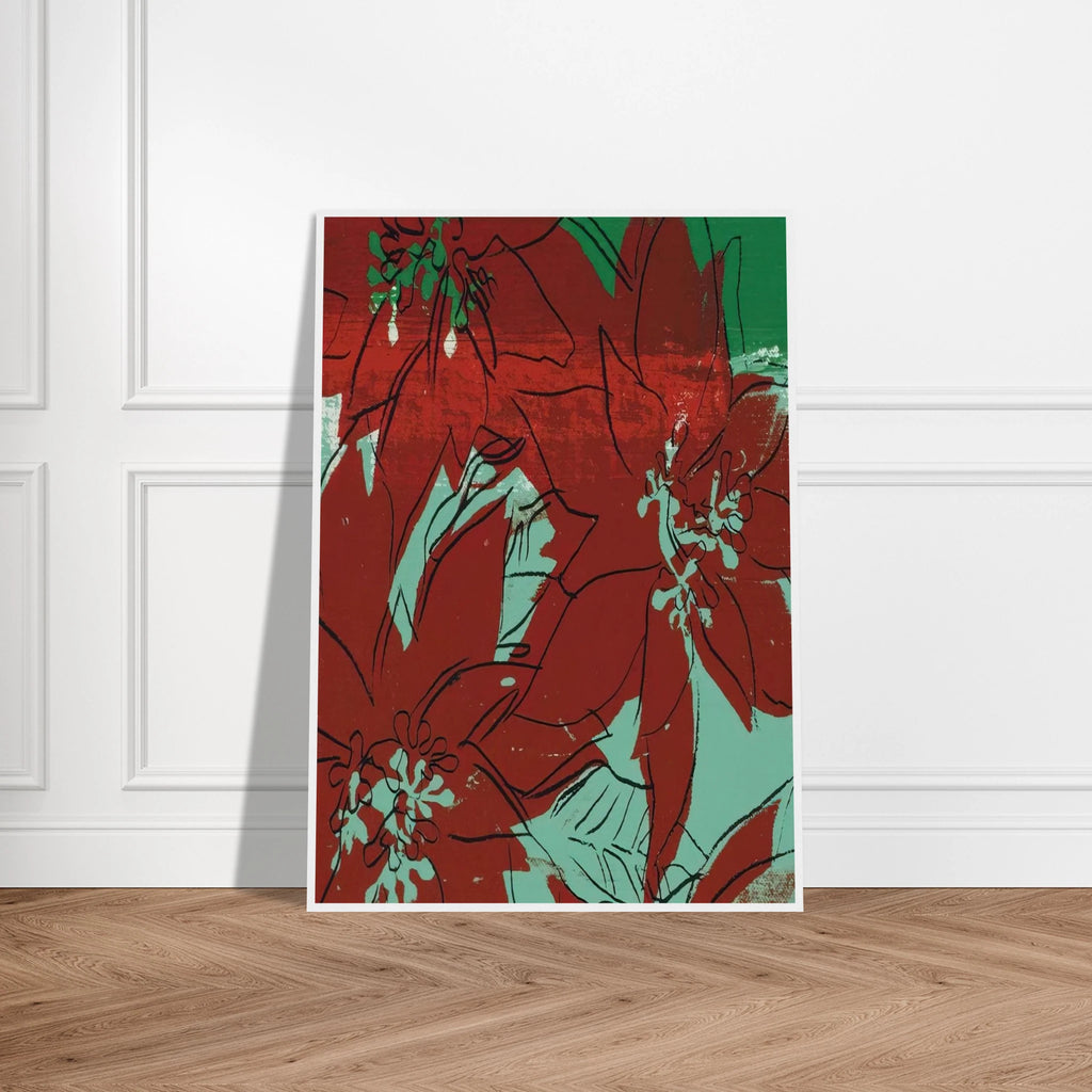 Poinsettias Framed Poster | Andy Warhol Framed Prints Wall Art | Andy Warhol Prints