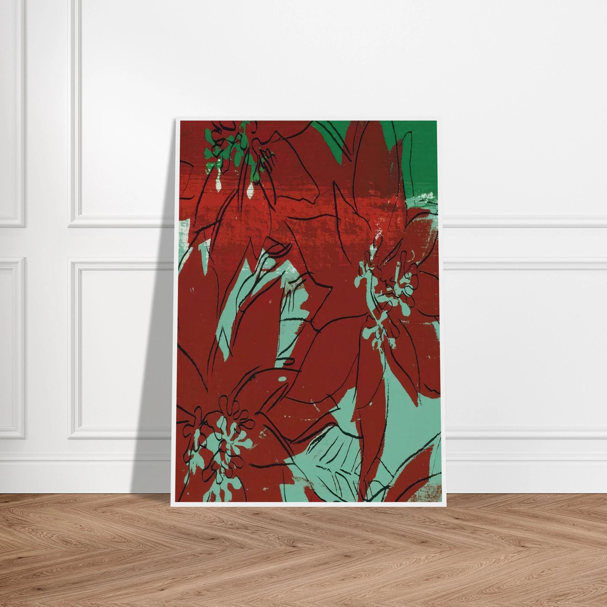 Poinsettias Framed Poster | Andy Warhol Framed Prints Wall Art | Andy Warhol Prints