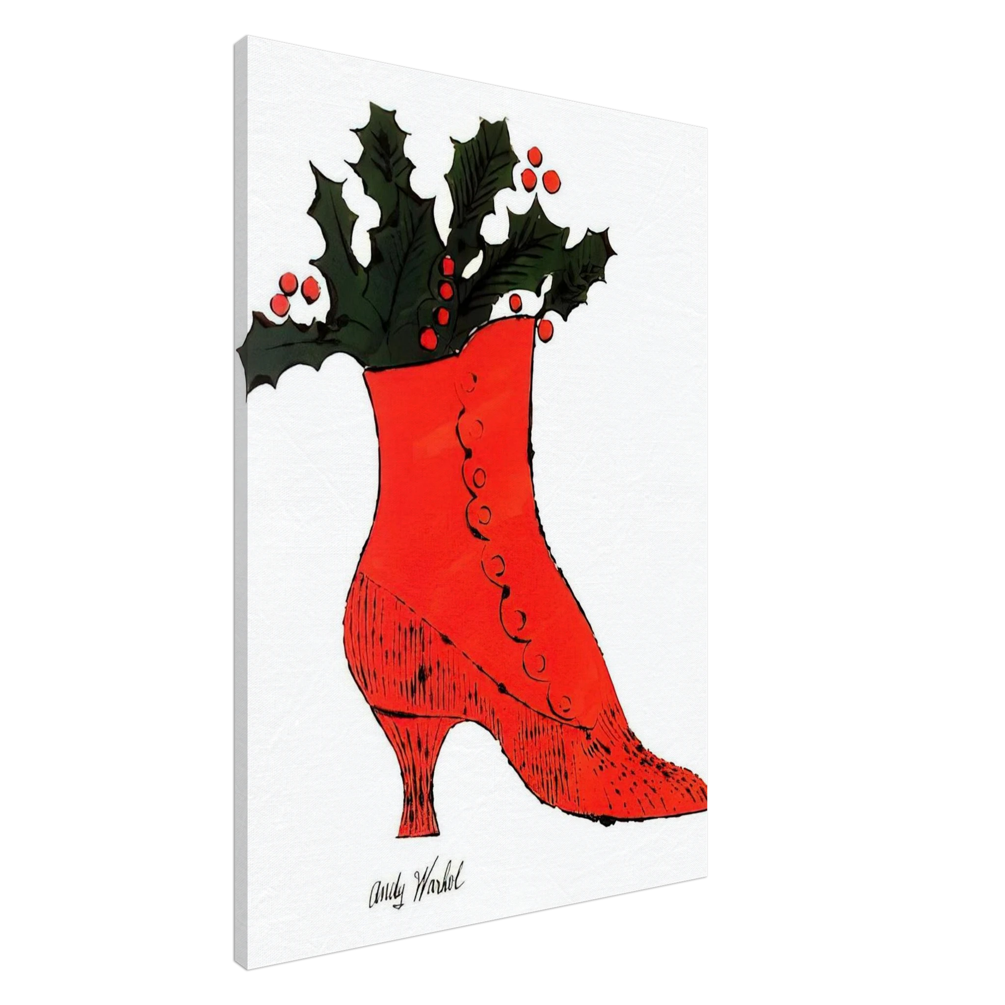 Untitled  red Boot Wit Holly  Canvas | Andy Warhol Canvas | Andy Warhol Prints