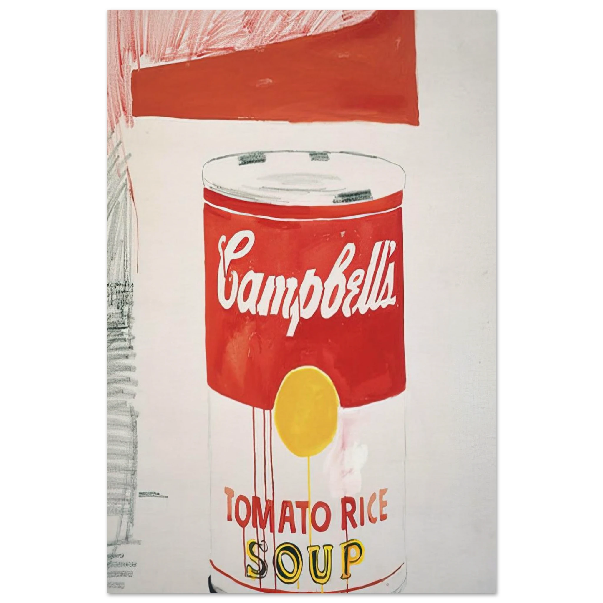 Campbell's Soup Can  Tomato Rice  Poster | Andy Warhol Poster | Andy Warhol Prints
