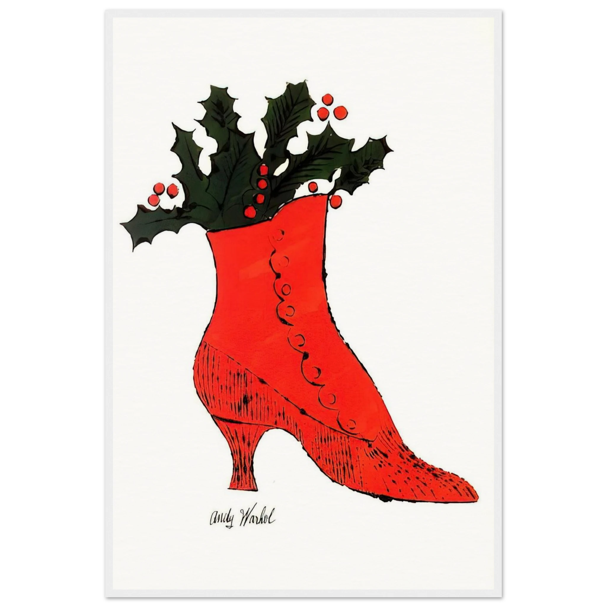 Untitled  red Boot Wit Holly  Framed Poster | Andy Warhol Framed Prints Wall Art | Andy Warhol Prints