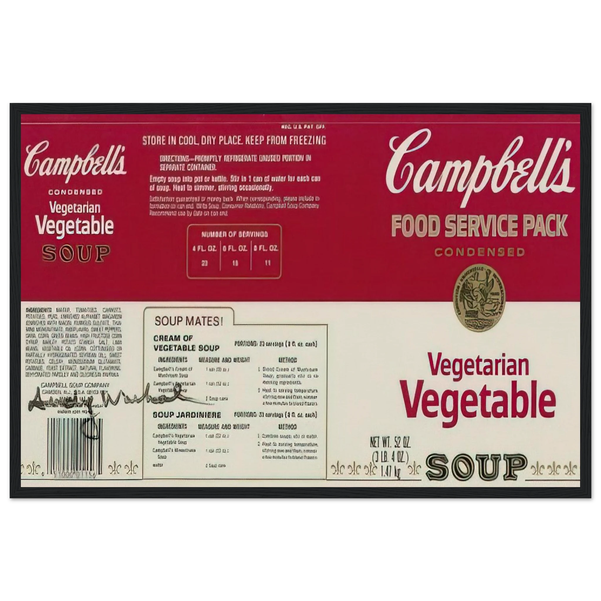 Campbell Soup Company Framed Poster | Andy Warhol Framed Prints Wall Art | Andy Warhol Prints