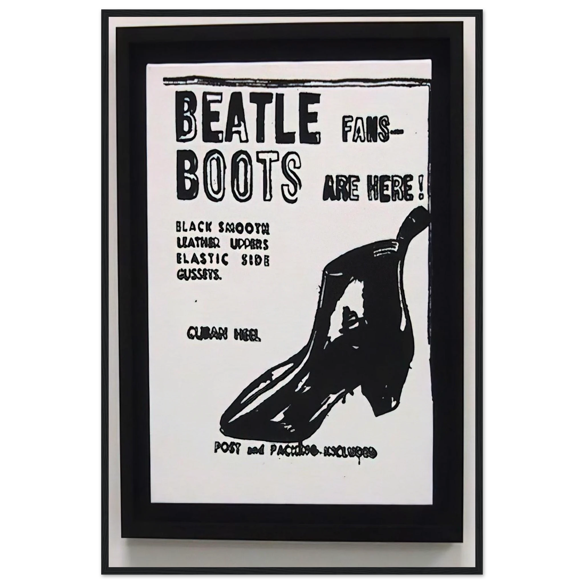 Beatle Boots Framed Poster | Andy Warhol Framed Prints Wall Art | Andy Warhol Prints