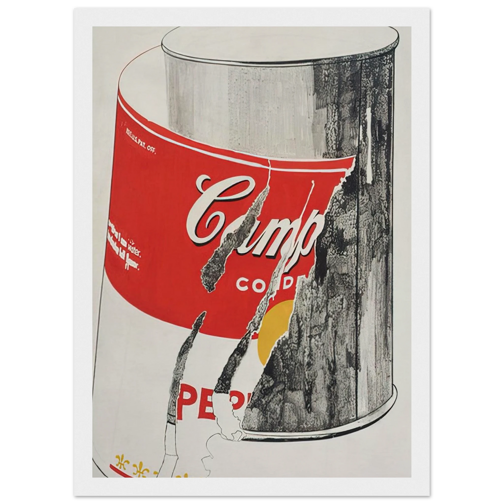 Big Torn Campbell's Soup Can  Pepper Pot  Framed Poster | Andy Warhol Framed Prints Wall Art | Andy Warhol Prints