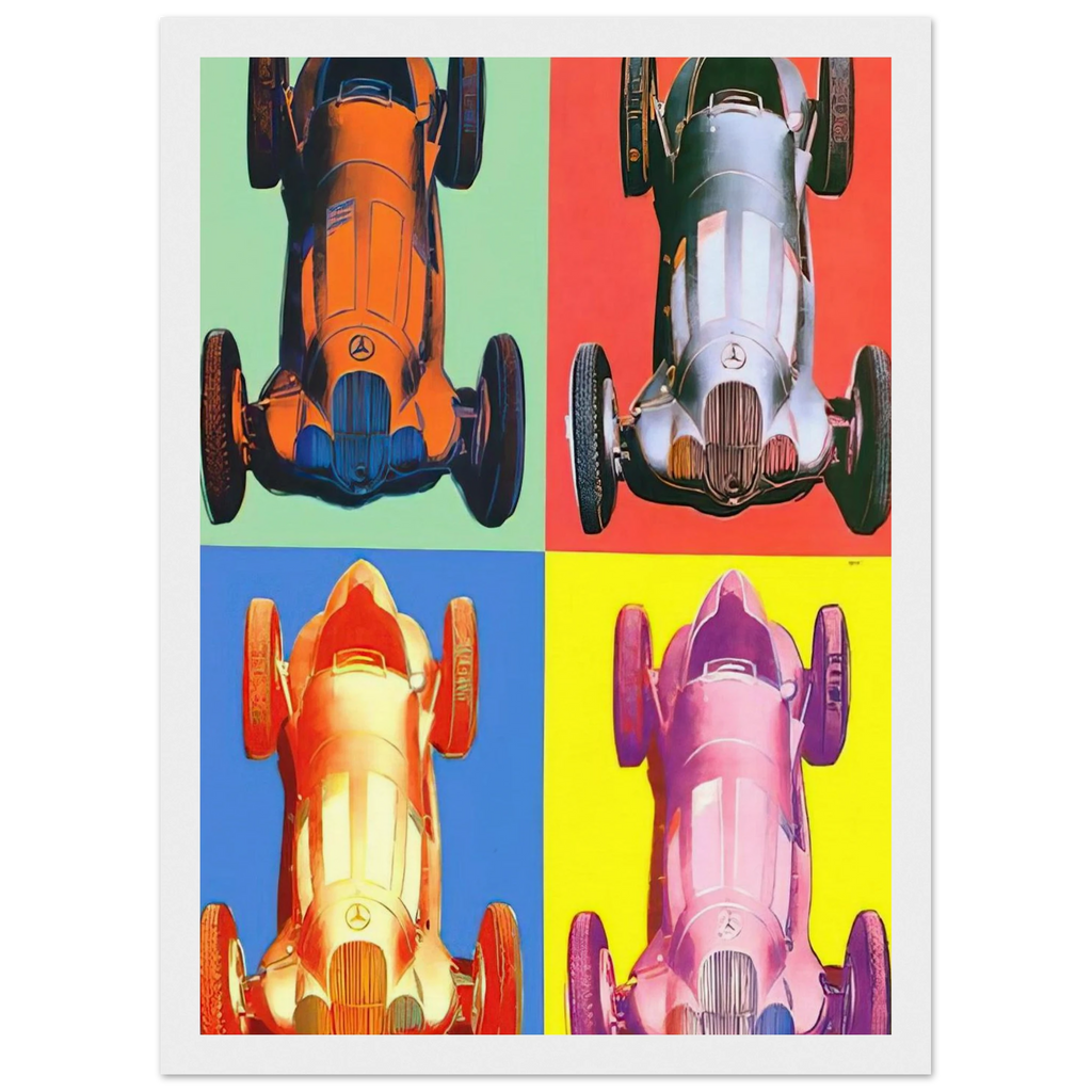 Benz Racing Car Framed Poster | Andy Warhol Framed Prints Wall Art | Andy Warhol Prints