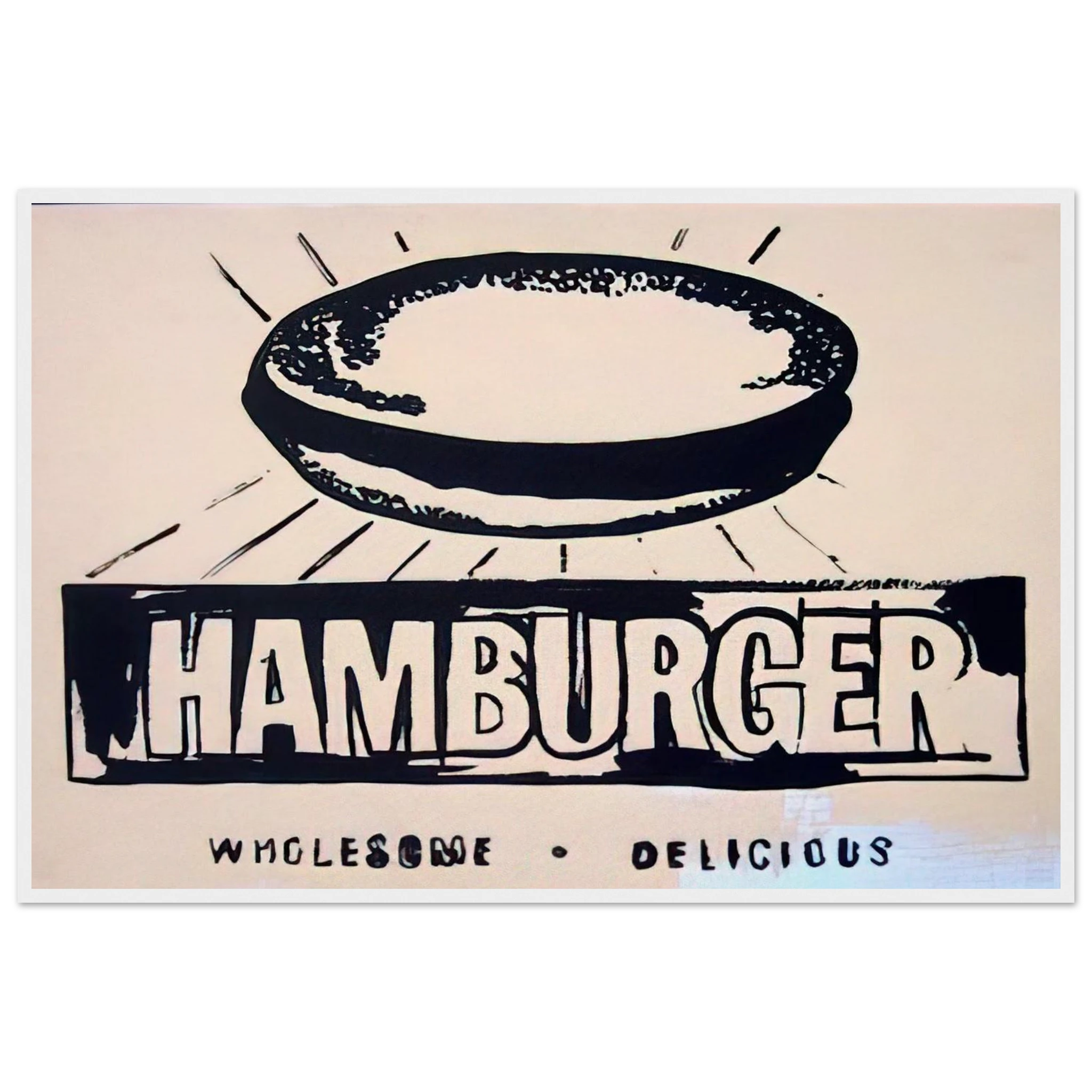 Hamburger  beige  Framed Poster | Andy Warhol Framed Prints Wall Art | Andy Warhol Prints