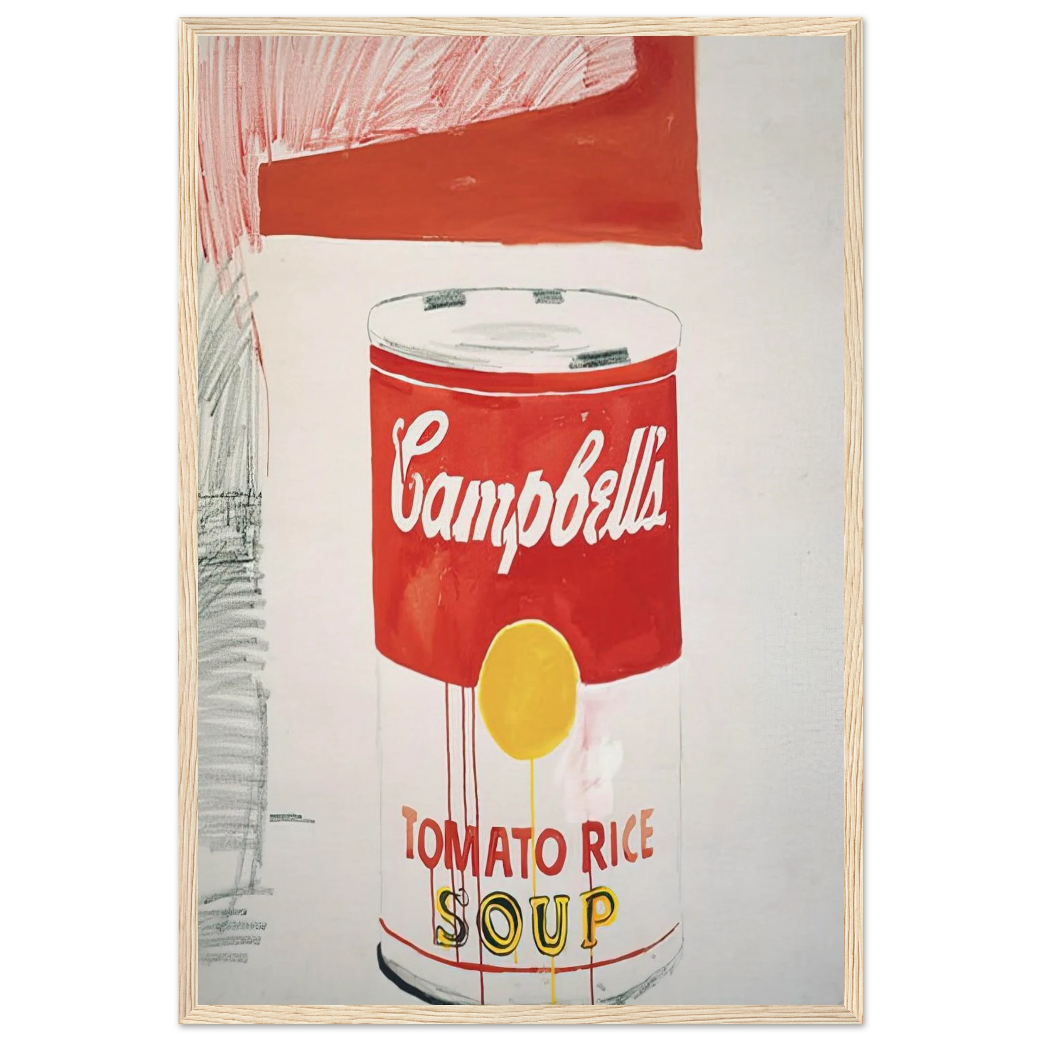 Campbell's Soup Can  Tomato Rice  Framed Poster | Andy Warhol Framed Prints Wall Art | Andy Warhol Prints