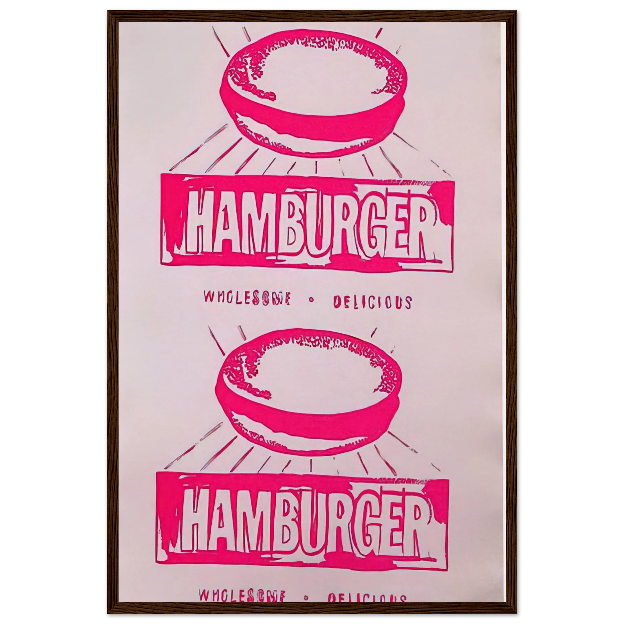 Double Hamburger Framed Poster | Andy Warhol Framed Prints Wall Art | Andy Warhol Prints