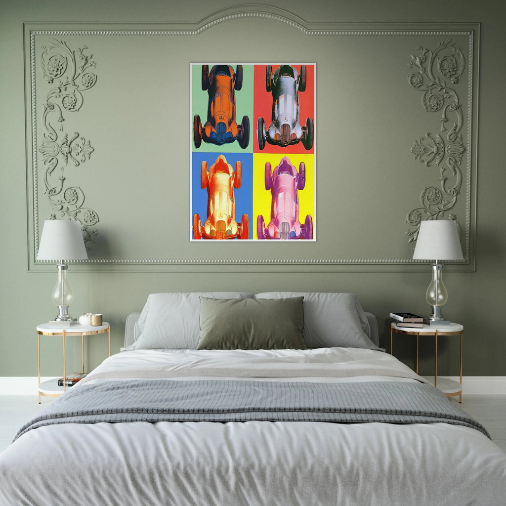 Benz Racing Car Framed Poster | Andy Warhol Framed Prints Wall Art | Andy Warhol Prints