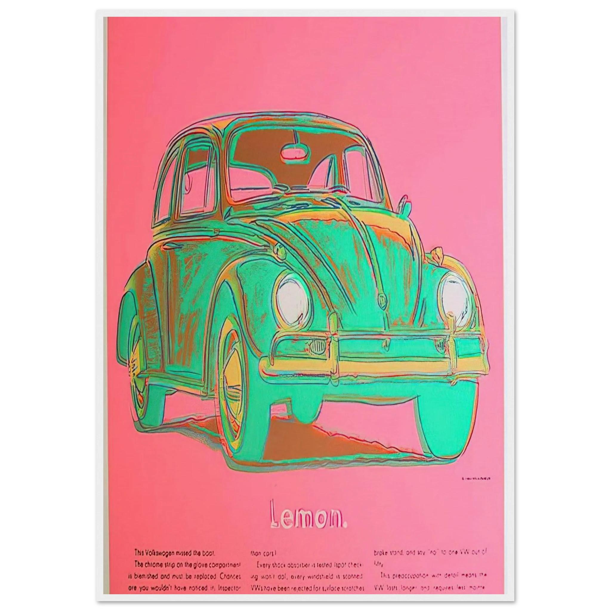 Volkswagen Framed Poster | Andy Warhol Framed Prints Wall Art | Andy Warhol Prints