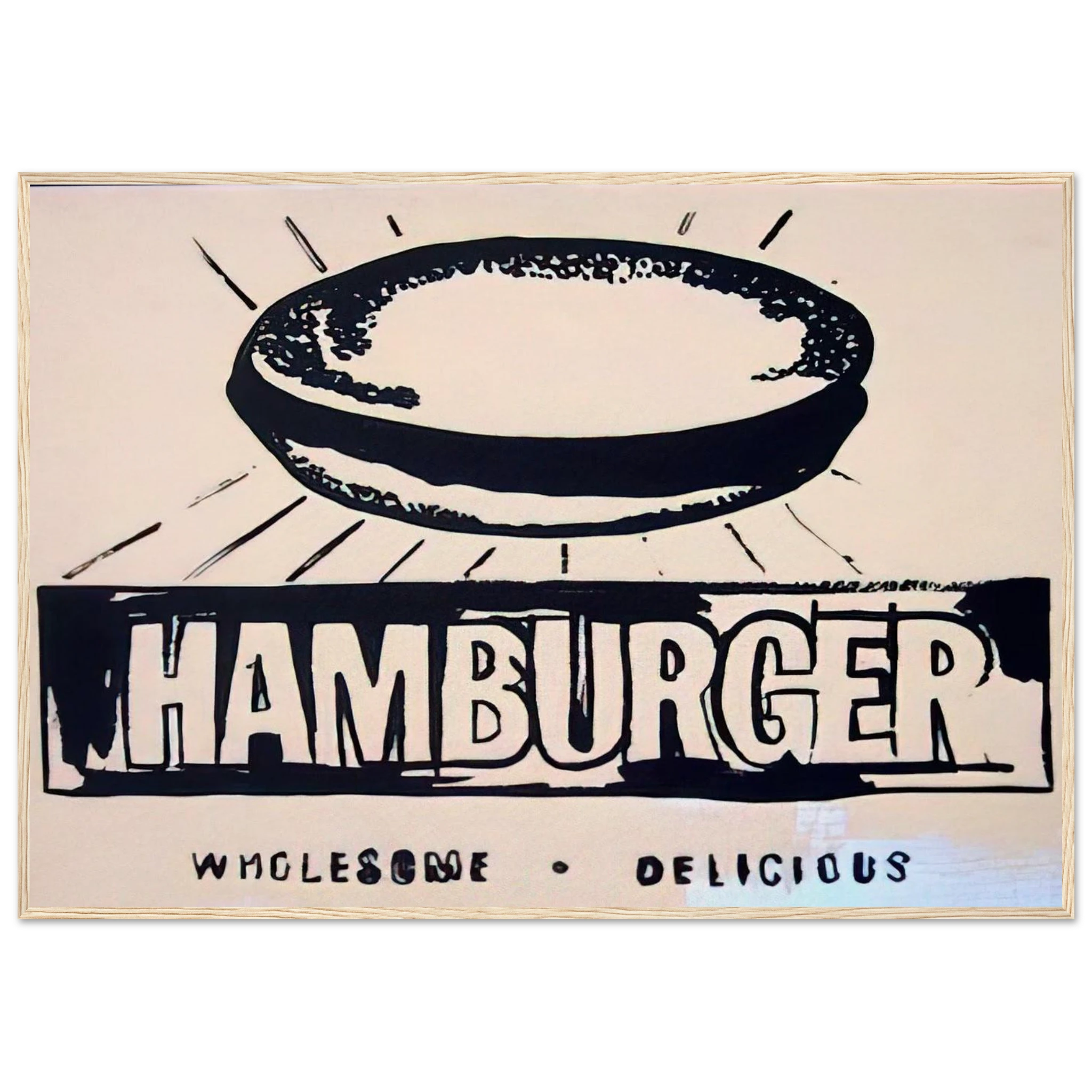 Hamburger  beige  Framed Poster | Andy Warhol Framed Prints Wall Art | Andy Warhol Prints