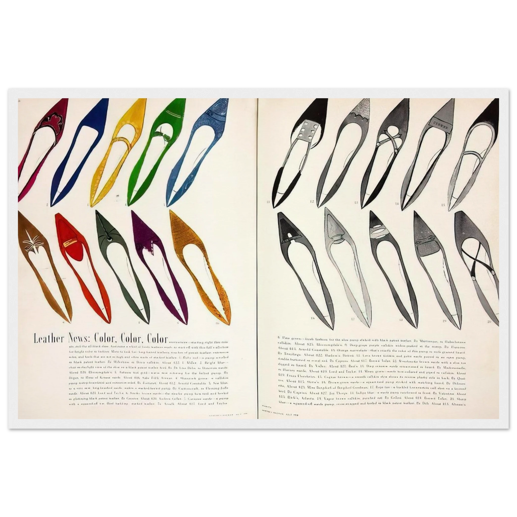 Shoe Advertisement for I.Miller  Harper's Bazzar  Framed Poster | Andy Warhol Framed Prints Wall Art | Andy Warhol Prints