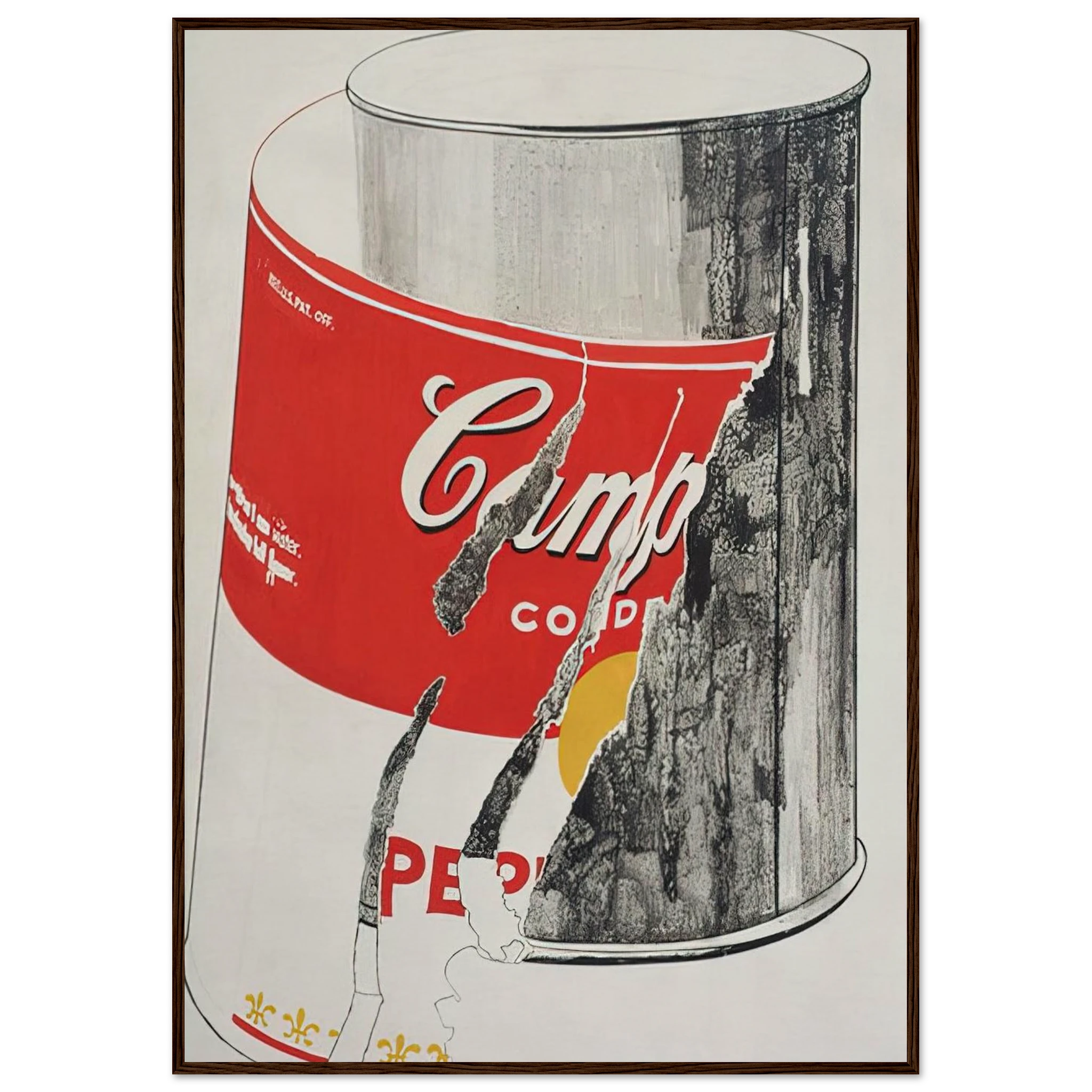 Big Torn Campbell's Soup Can  Pepper Pot  Framed Poster | Andy Warhol Framed Prints Wall Art | Andy Warhol Prints