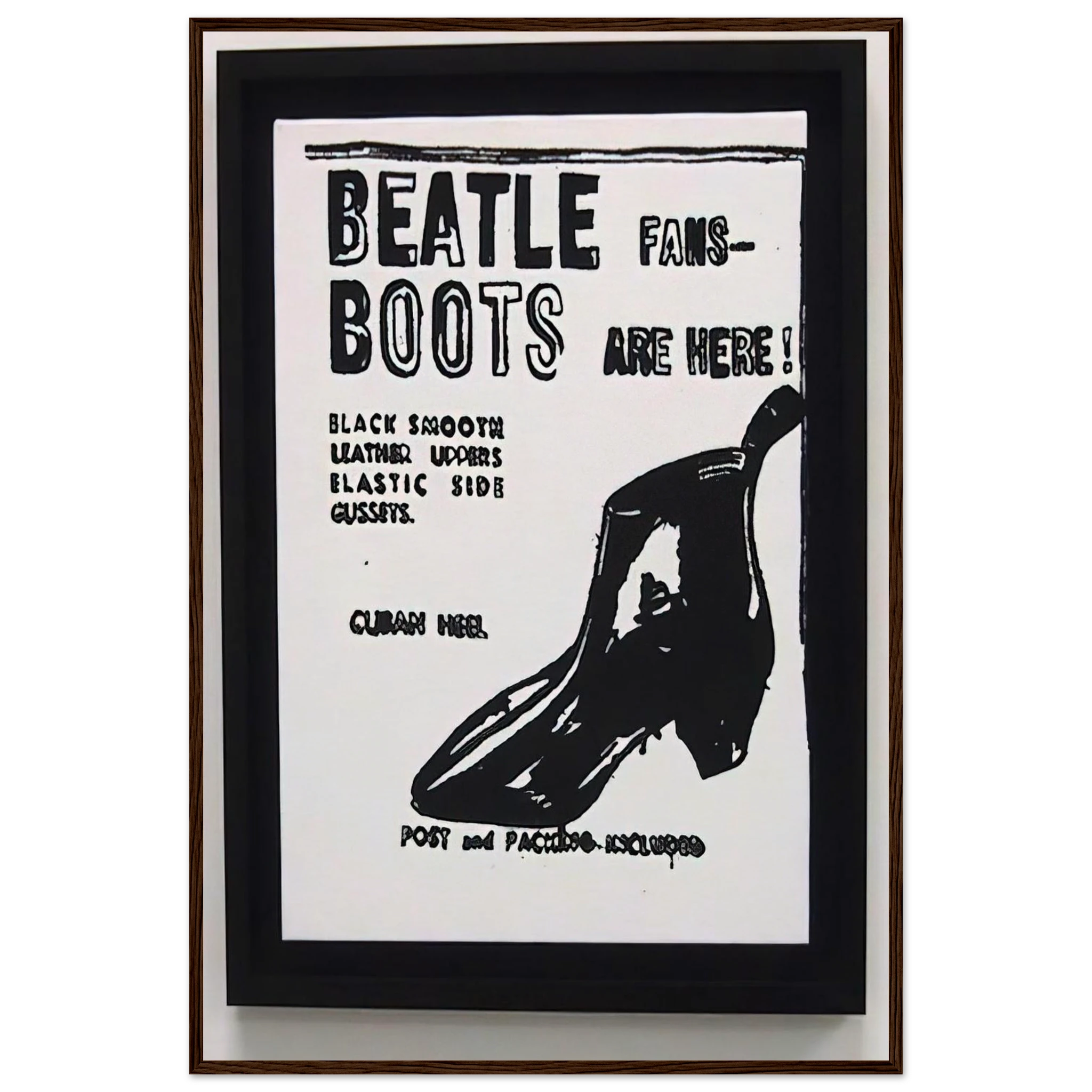 Beatle Boots Framed Poster | Andy Warhol Framed Prints Wall Art | Andy Warhol Prints