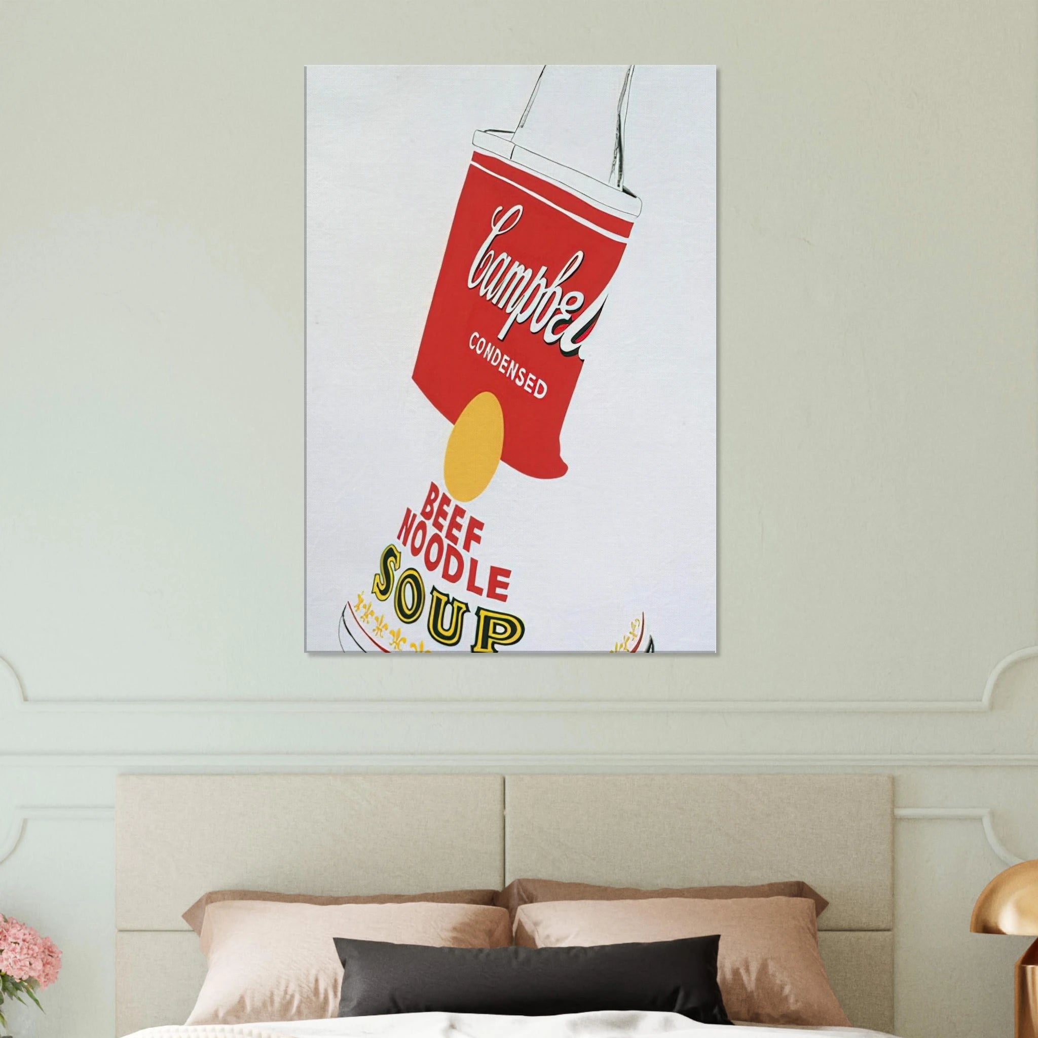 Crushed Campbell's Soup Can  Beef Noodle  Canvas | Andy Warhol Canvas | Andy Warhol Prints