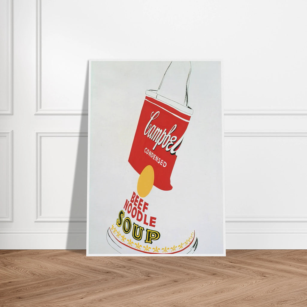 Crushed Campbell's Soup Can  Beef Noodle  Framed Poster | Andy Warhol Framed Prints Wall Art | Andy Warhol Prints