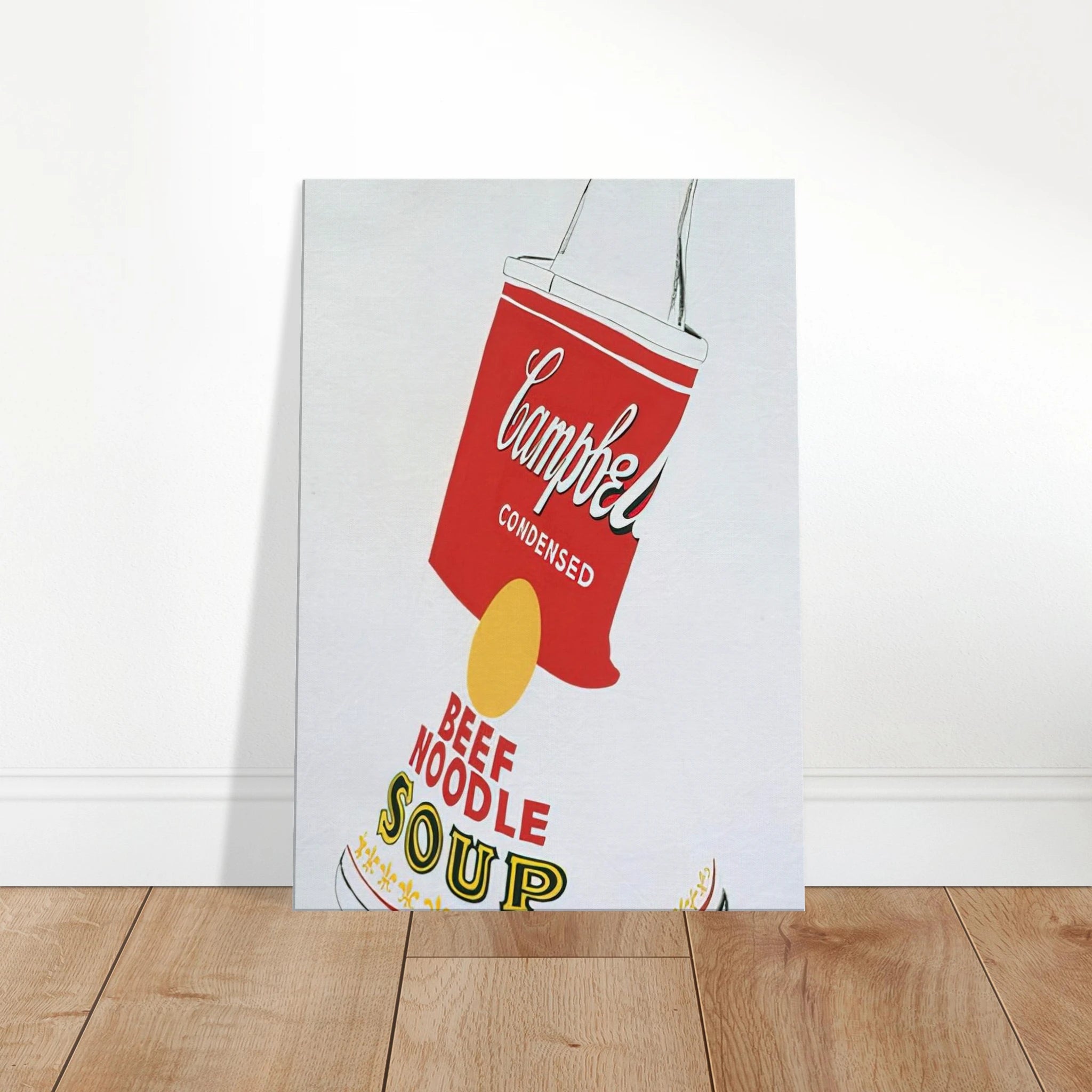 Crushed Campbell's Soup Can  Beef Noodle  Canvas | Andy Warhol Canvas | Andy Warhol Prints