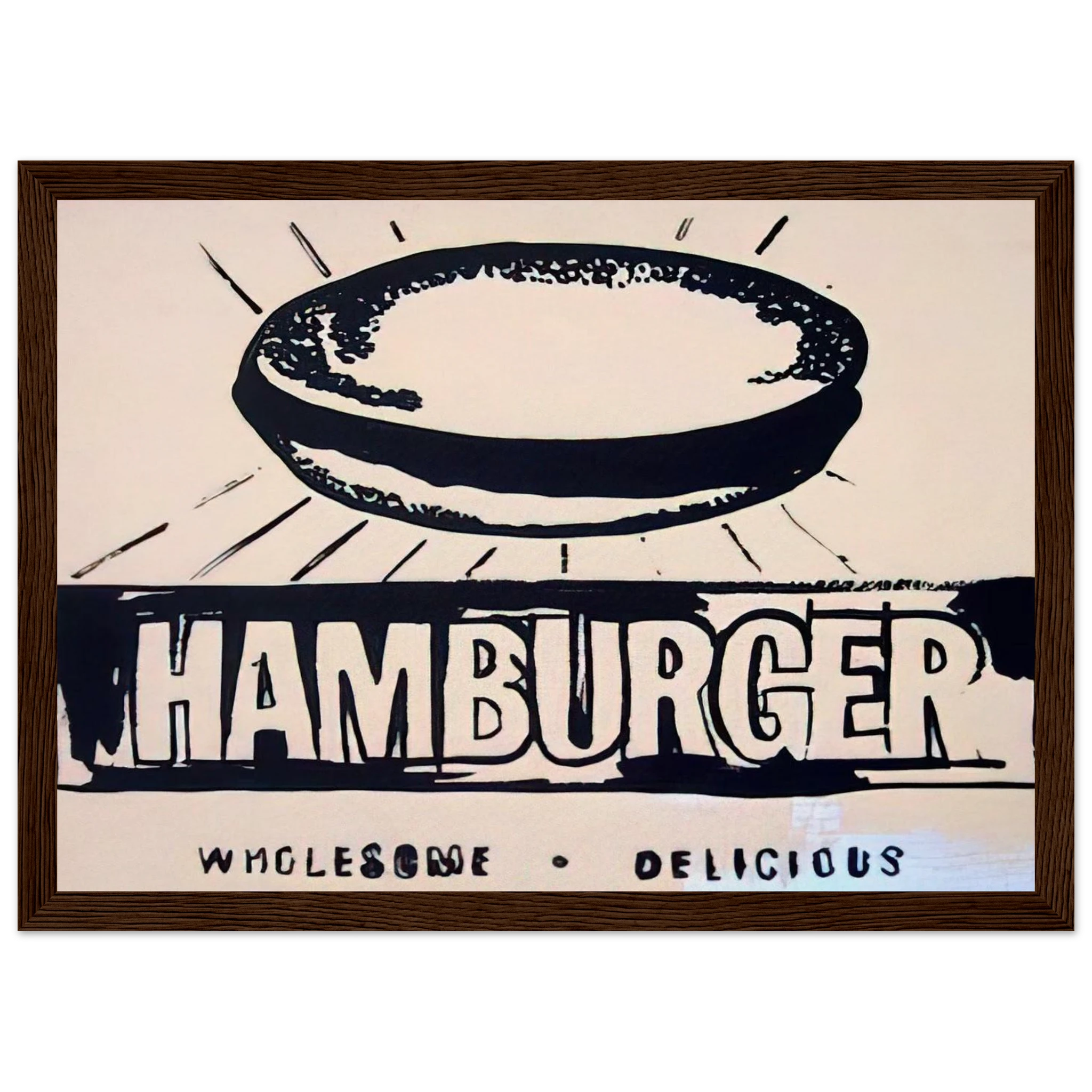 Hamburger  beige  Framed Poster | Andy Warhol Framed Prints Wall Art | Andy Warhol Prints