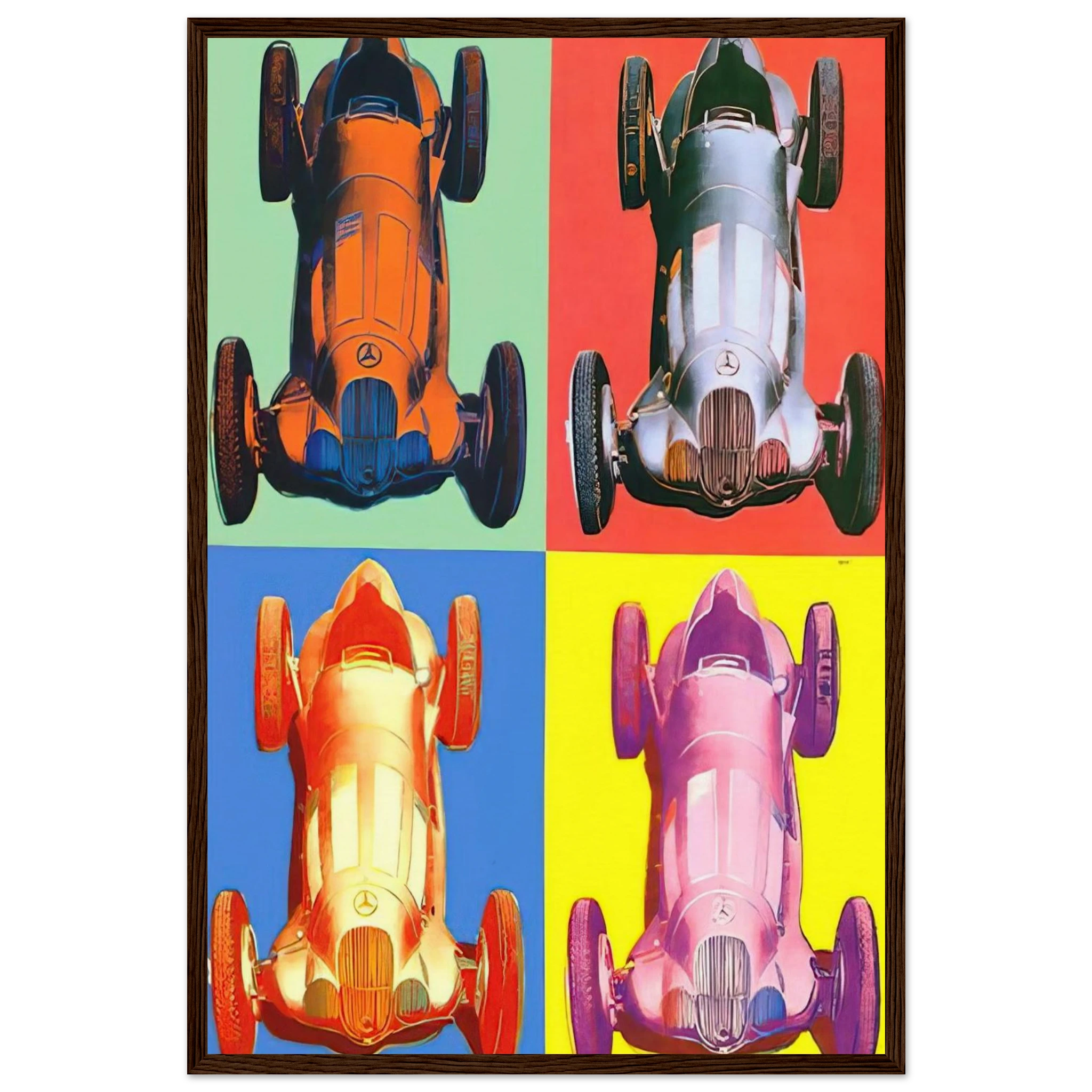 Benz Racing Car Framed Poster | Andy Warhol Framed Prints Wall Art | Andy Warhol Prints
