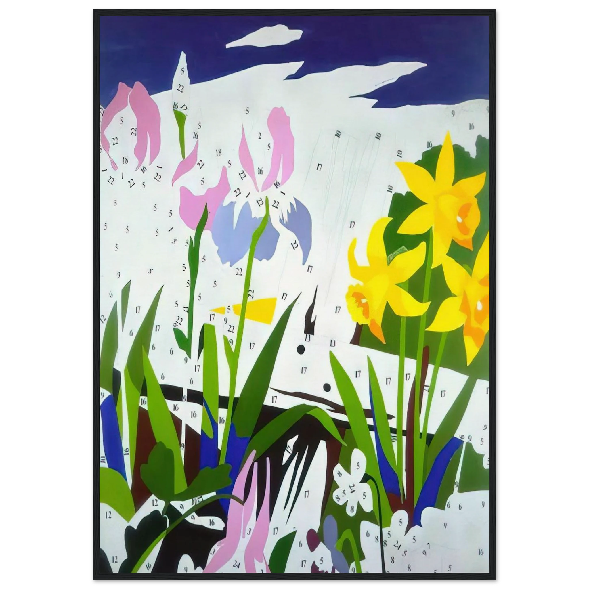 Do It Yourself  Flowers  Framed Poster | Andy Warhol Framed Prints Wall Art | Andy Warhol Prints