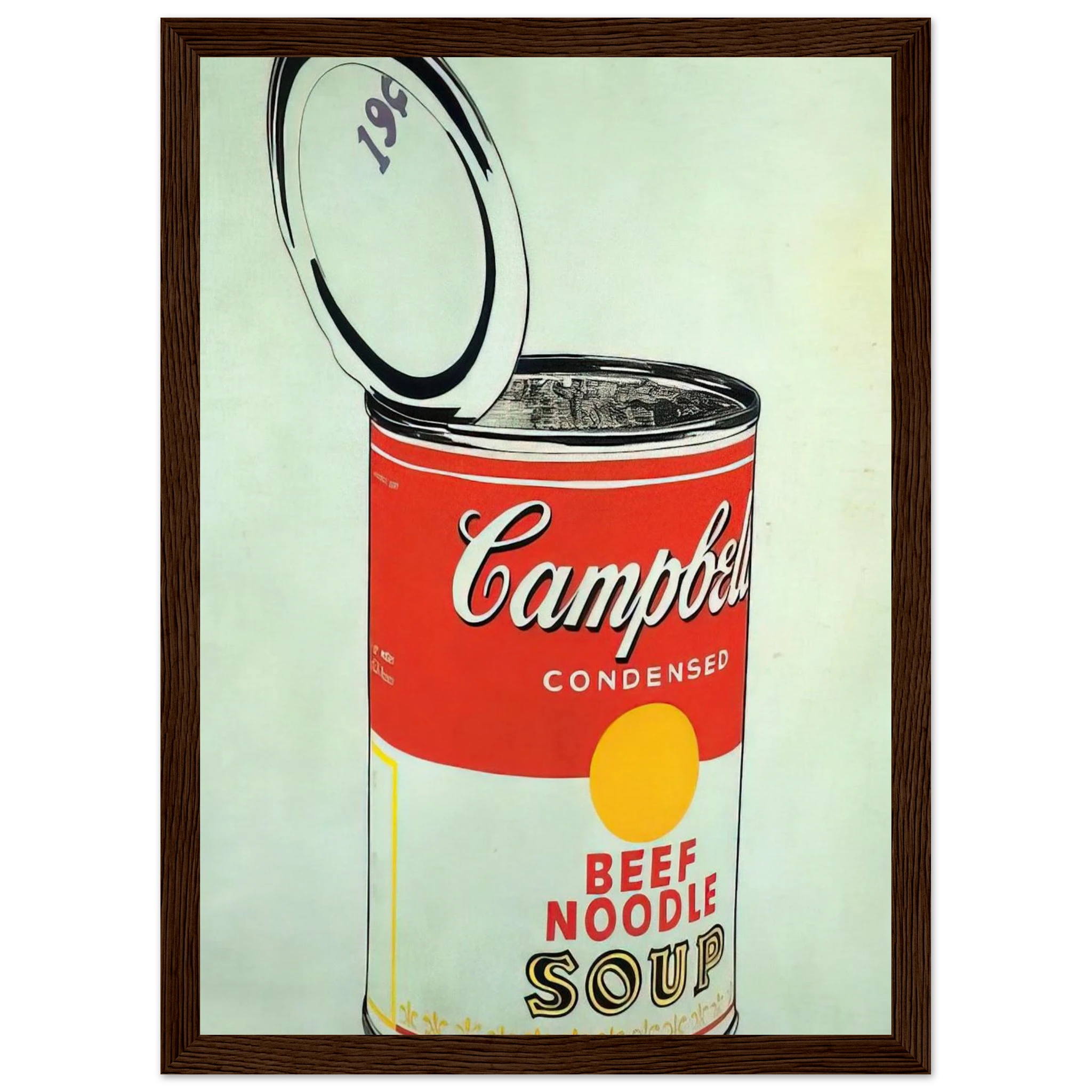 Big Campbell's Soup Can 19c  Beef Noodle  Framed Poster | Andy Warhol Framed Prints Wall Art | Andy Warhol Prints
