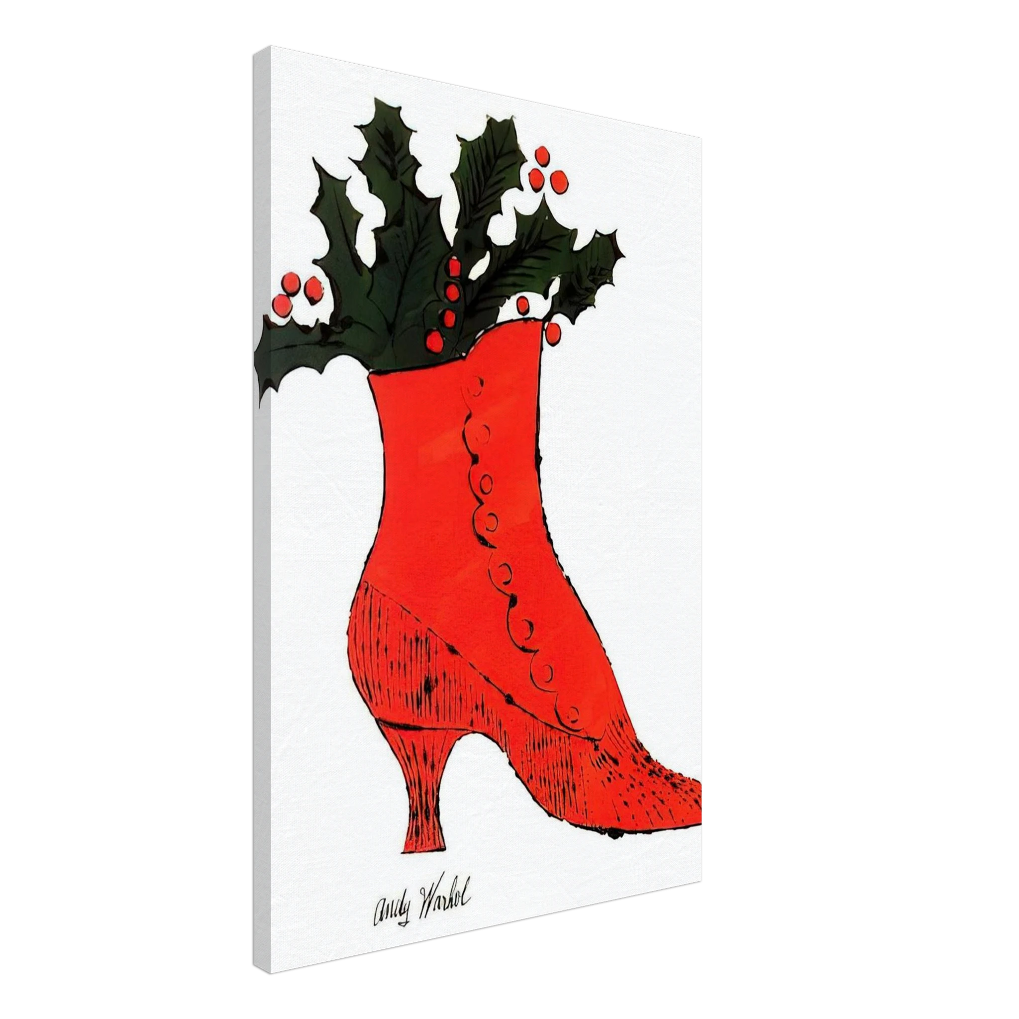 Untitled  red Boot Wit Holly  Canvas | Andy Warhol Canvas | Andy Warhol Prints