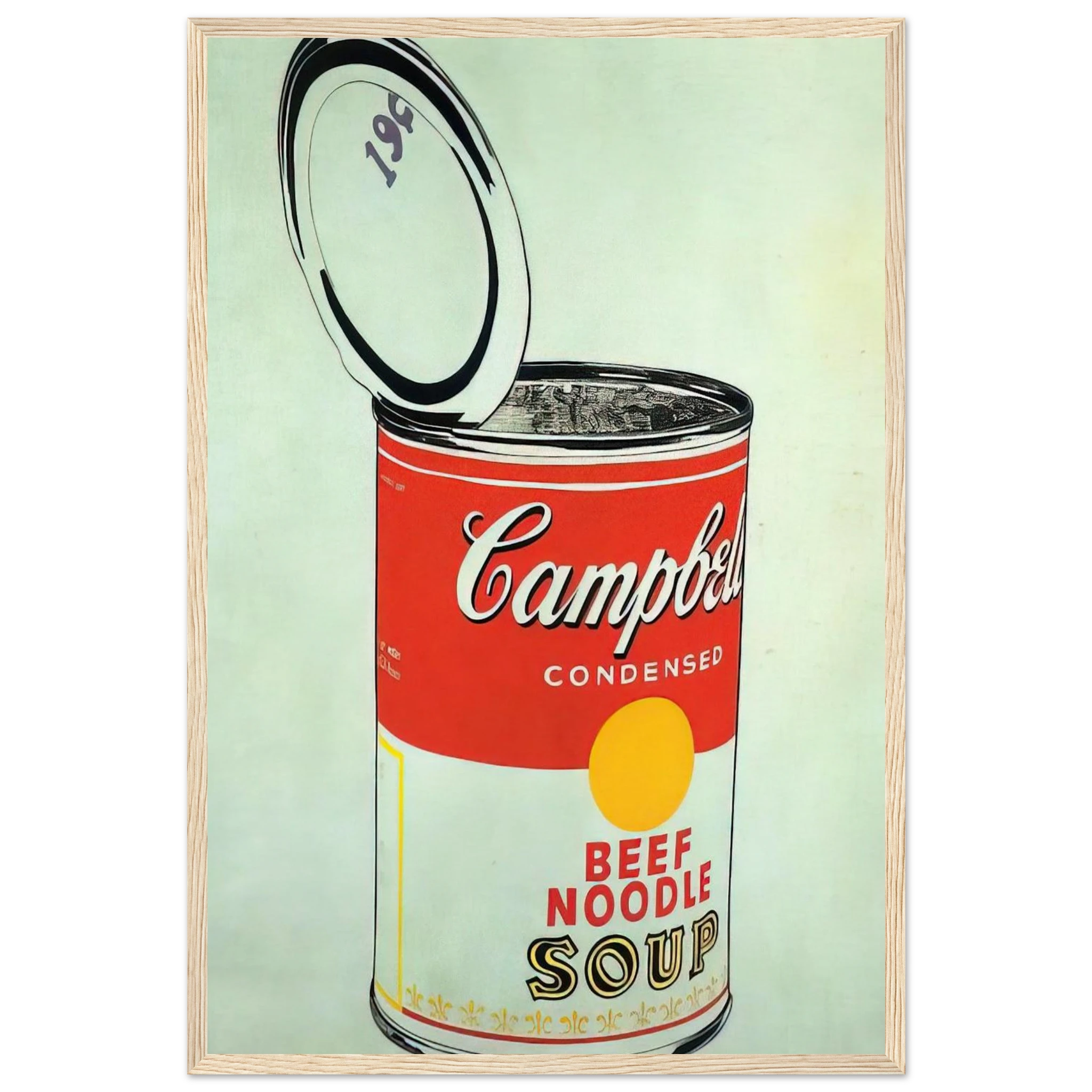 Big Campbell's Soup Can 19c  Beef Noodle  Framed Poster | Andy Warhol Framed Prints Wall Art | Andy Warhol Prints