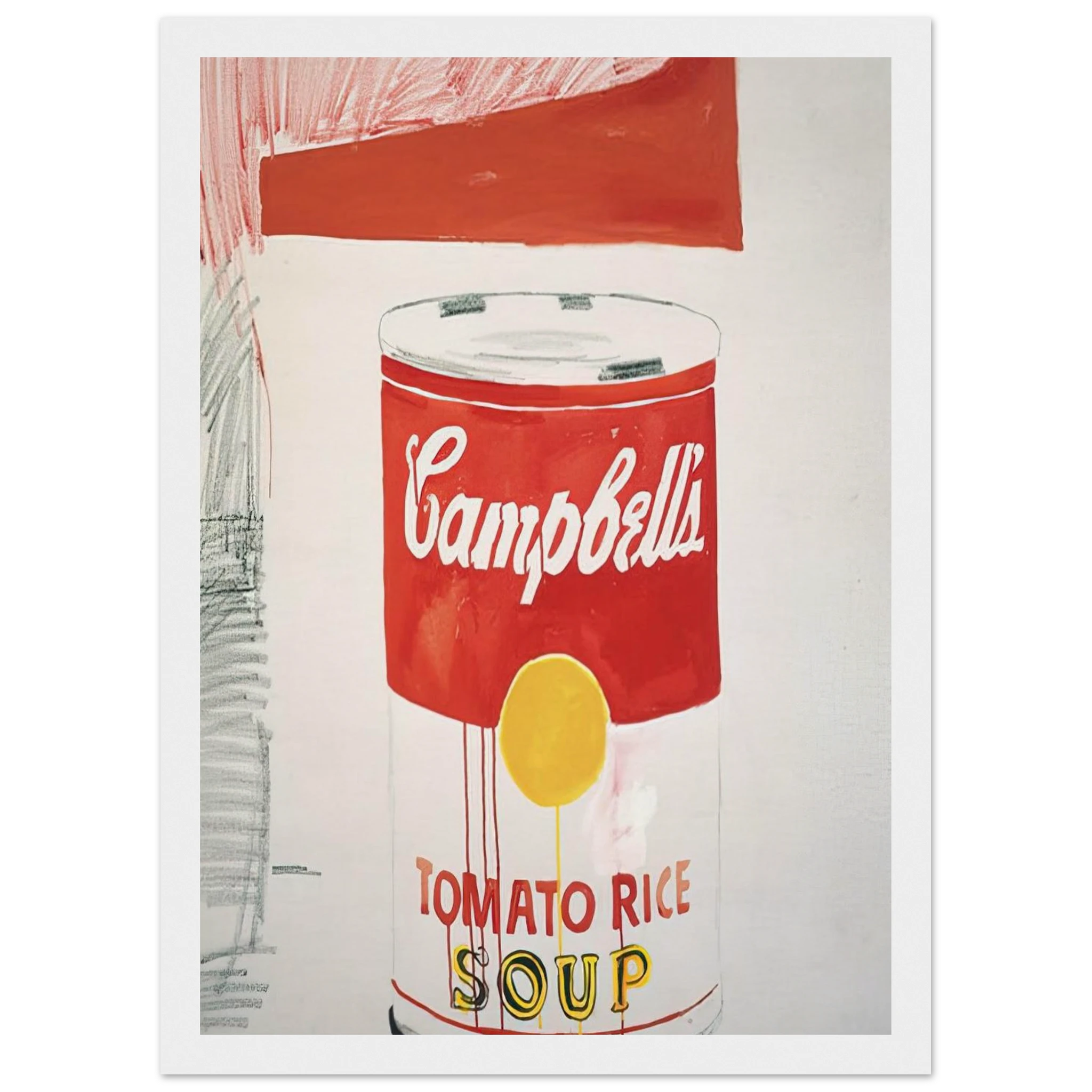 Campbell's Soup Can  Tomato Rice  Framed Poster | Andy Warhol Framed Prints Wall Art | Andy Warhol Prints
