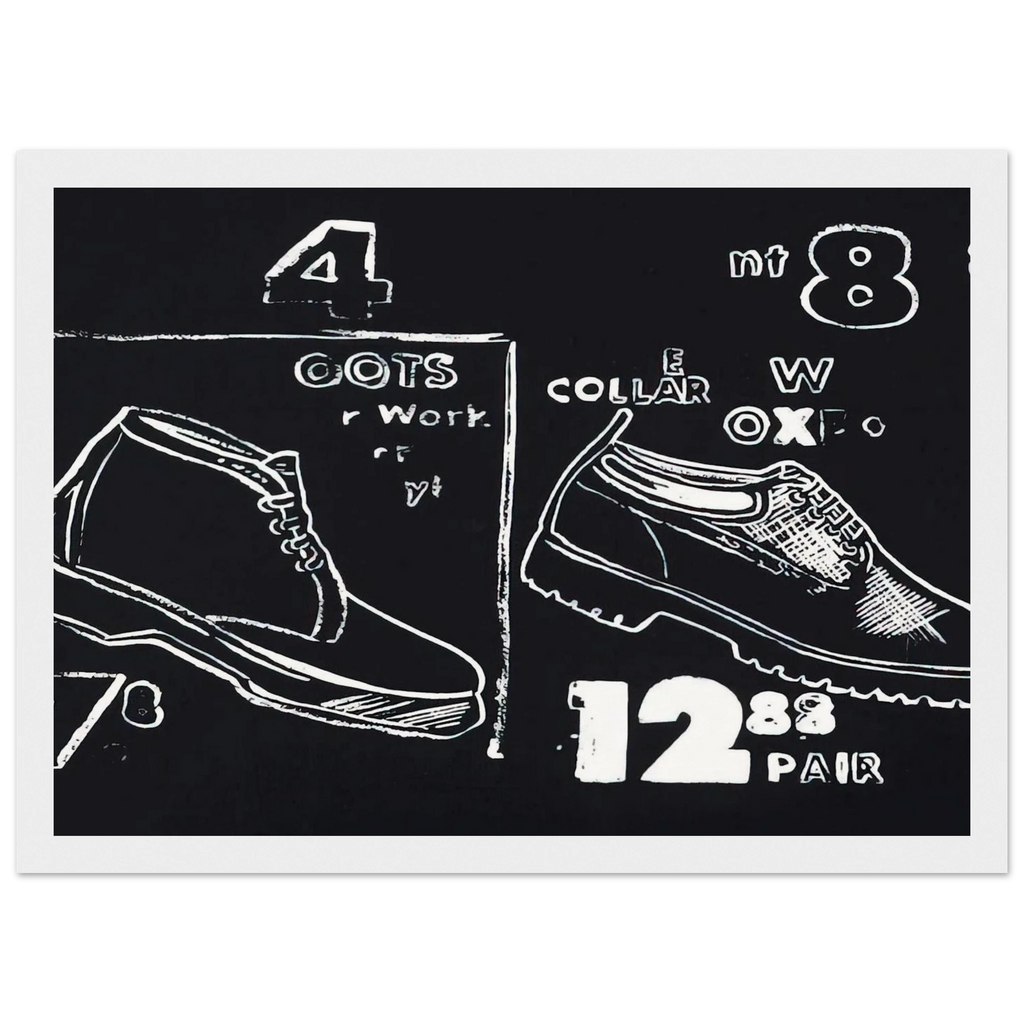 Work Boots Framed Poster | Andy Warhol Framed Prints Wall Art | Andy Warhol Prints