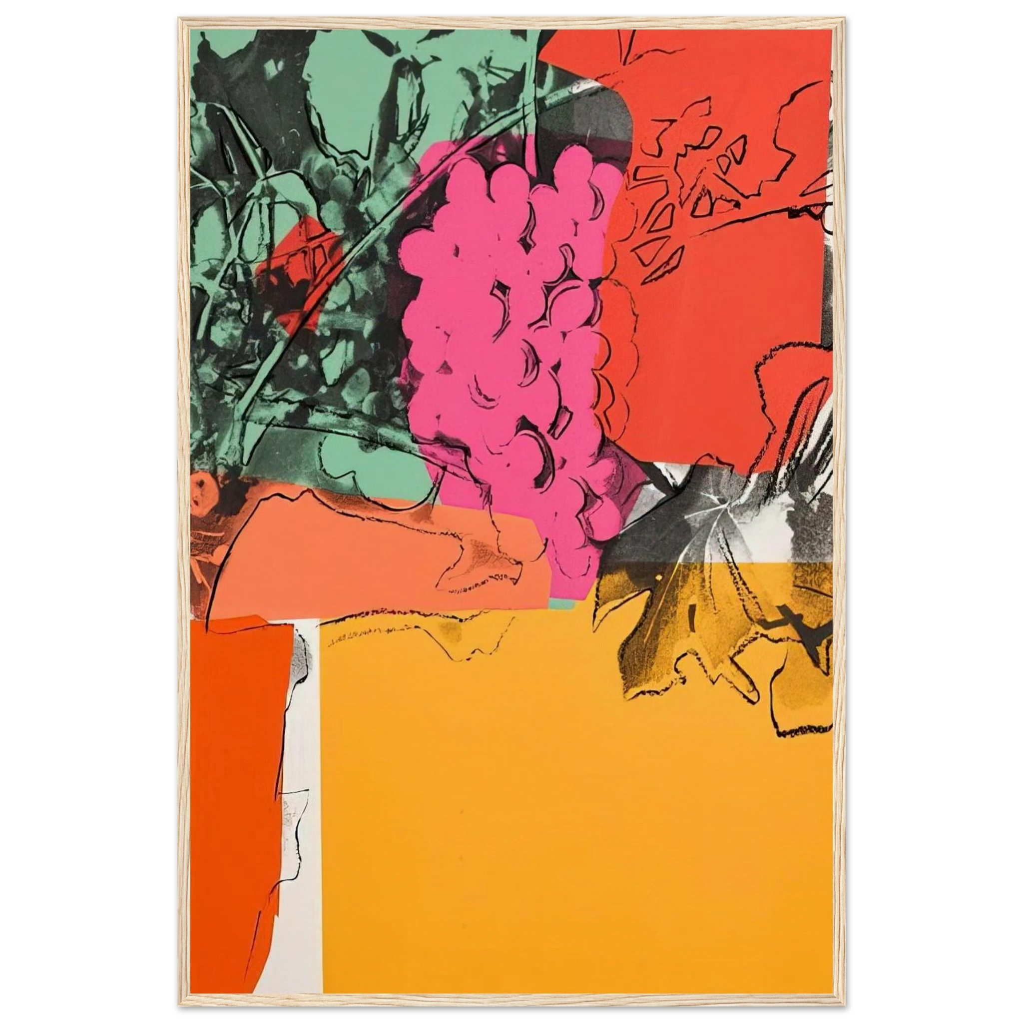 Grapes #1 Framed Poster | Andy Warhol Framed Prints Wall Art | Andy Warhol Prints