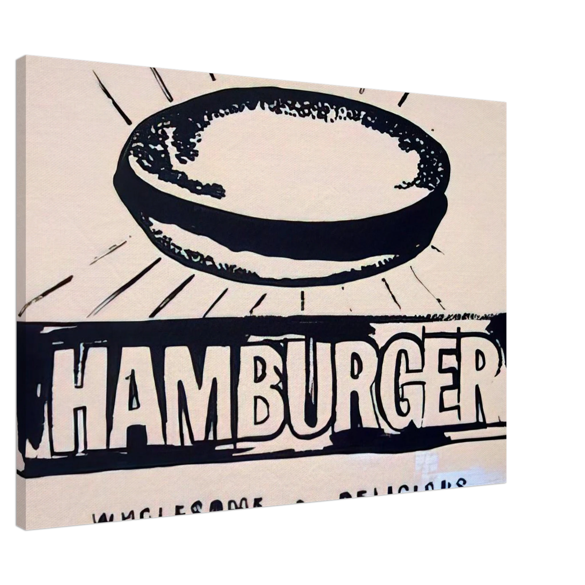 Hamburger  beige  Canvas | Andy Warhol Canvas | Andy Warhol Prints