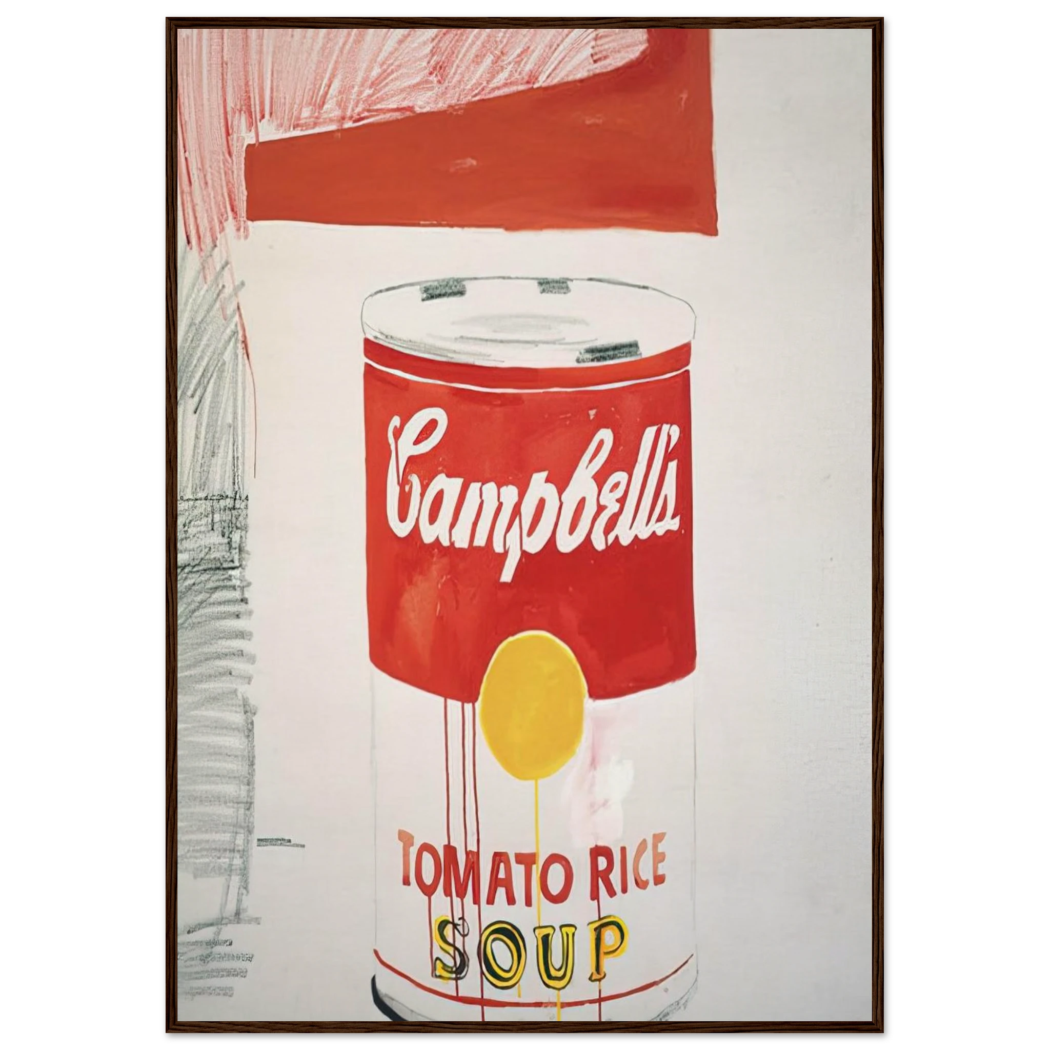 Campbell's Soup Can  Tomato Rice  Framed Poster | Andy Warhol Framed Prints Wall Art | Andy Warhol Prints