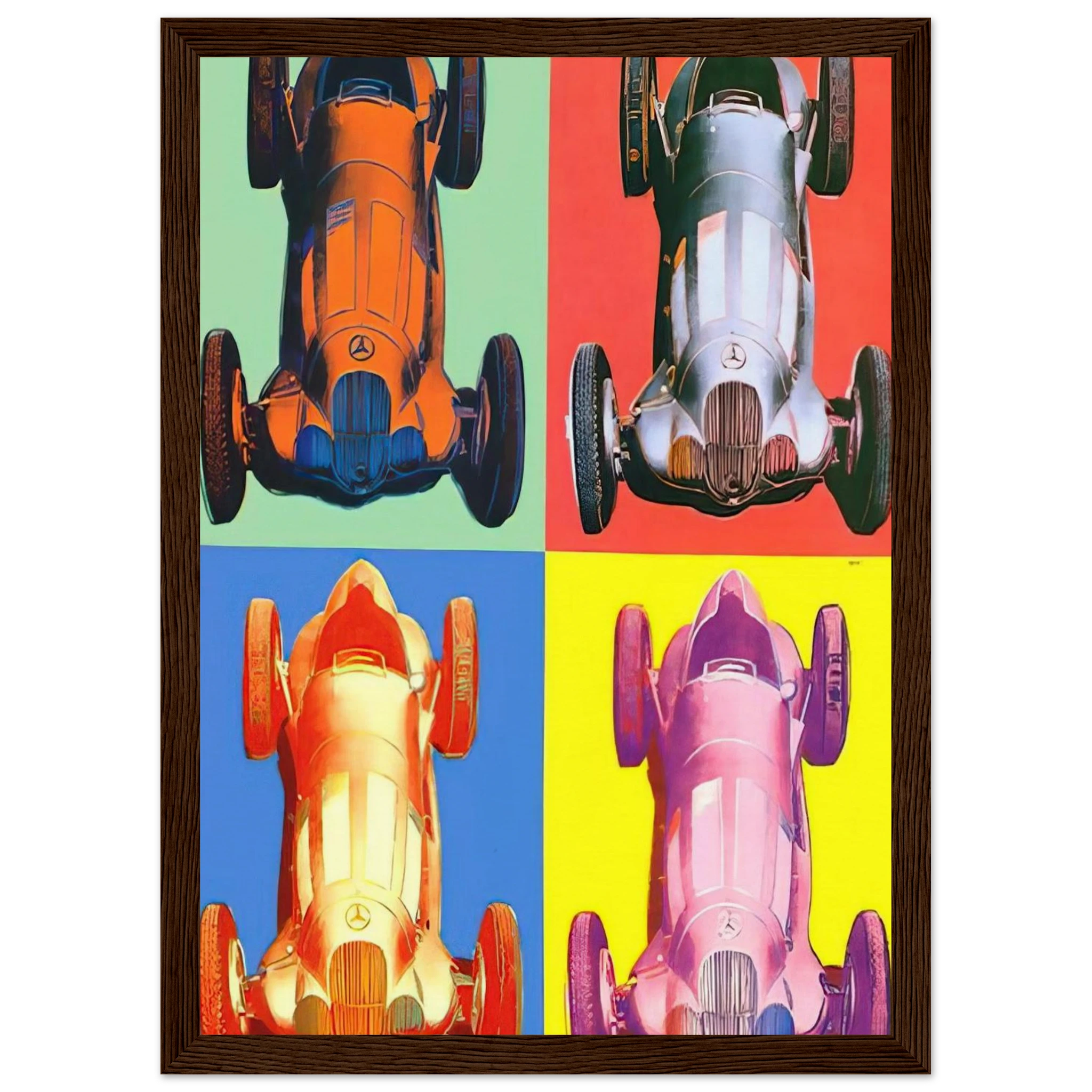 Benz Racing Car Framed Poster | Andy Warhol Framed Prints Wall Art | Andy Warhol Prints