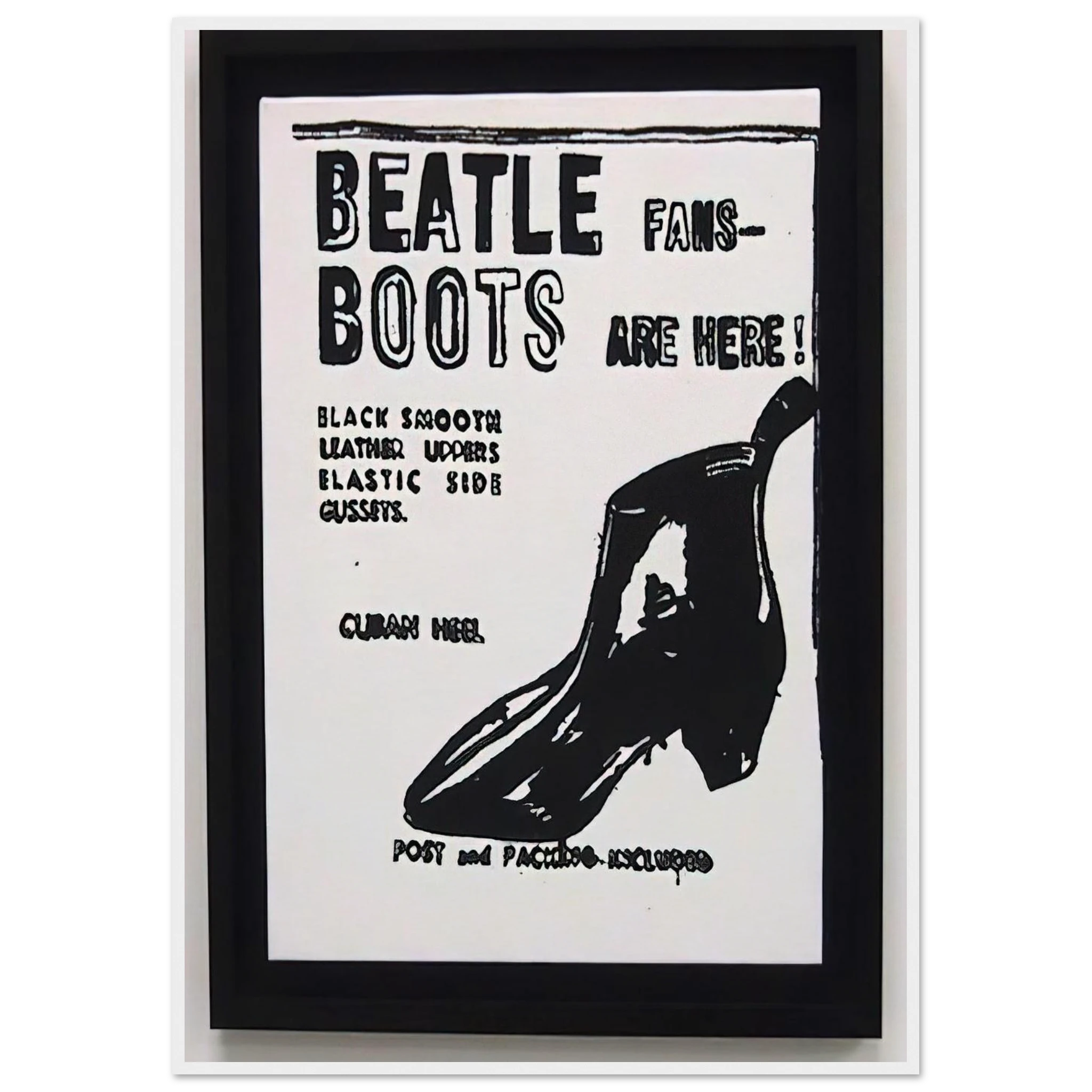 Beatle Boots Framed Poster | Andy Warhol Framed Prints Wall Art | Andy Warhol Prints