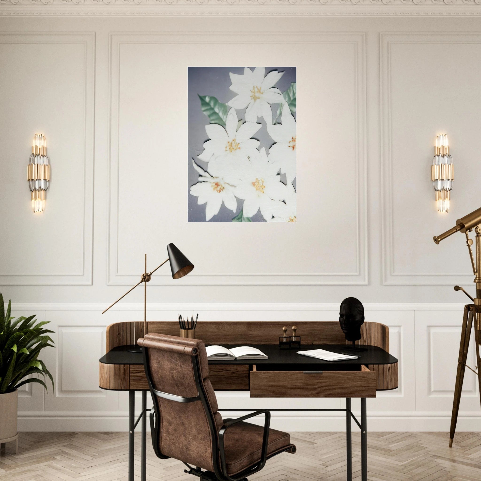Christmas Poinsettias-White Canvas | Andy Warhol Canvas | Andy Warhol Prints