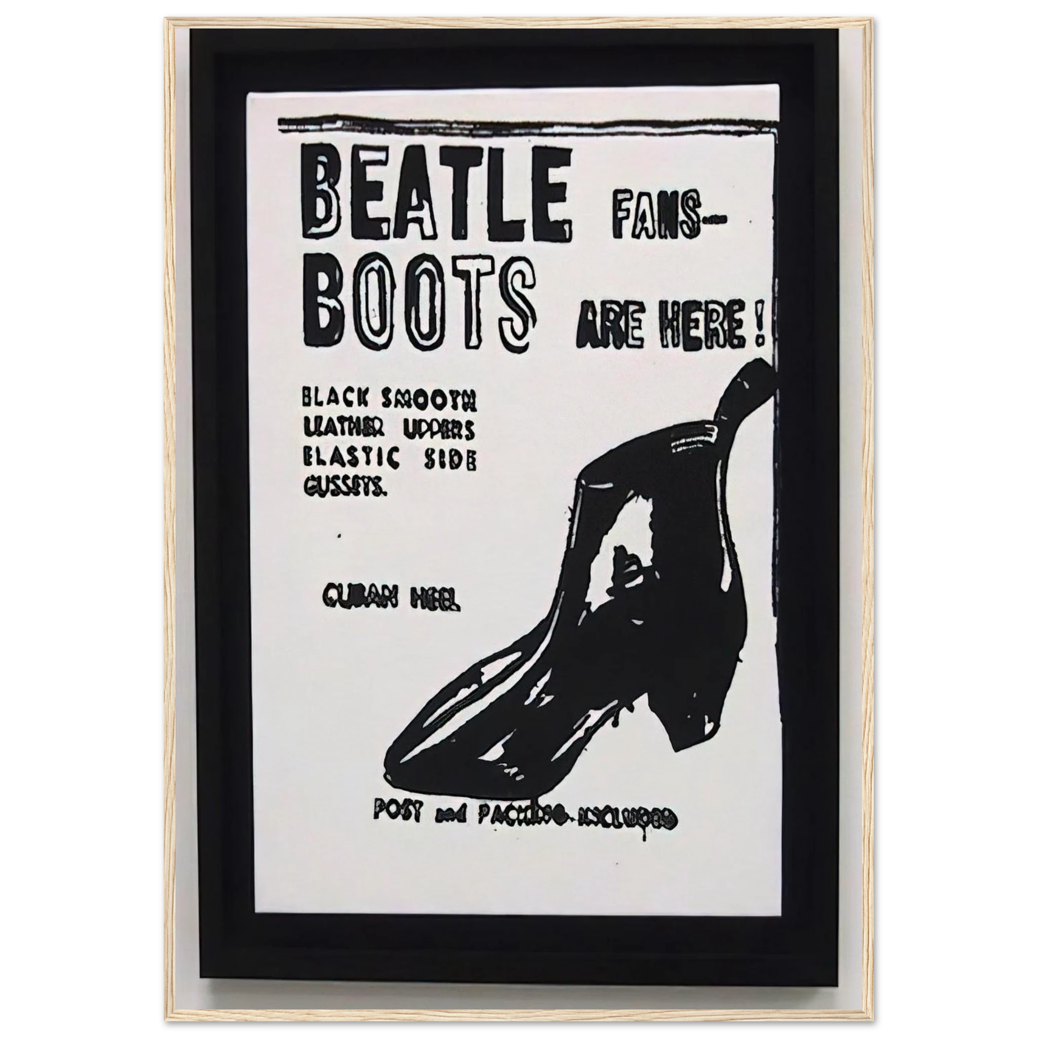 Beatle Boots Framed Poster | Andy Warhol Framed Prints Wall Art | Andy Warhol Prints