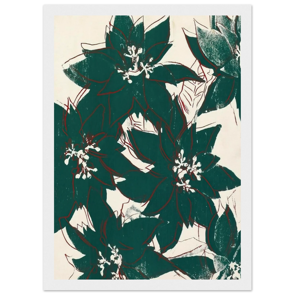Poinsetta Framed Poster | Andy Warhol Framed Prints Wall Art | Andy Warhol Prints