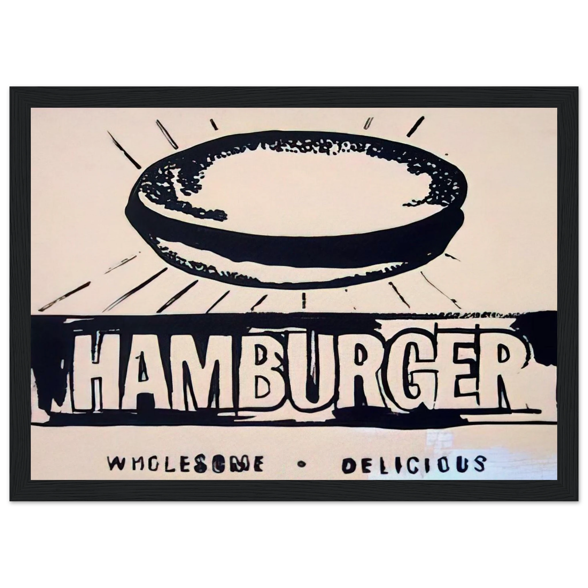 Hamburger  beige  Framed Poster | Andy Warhol Framed Prints Wall Art | Andy Warhol Prints