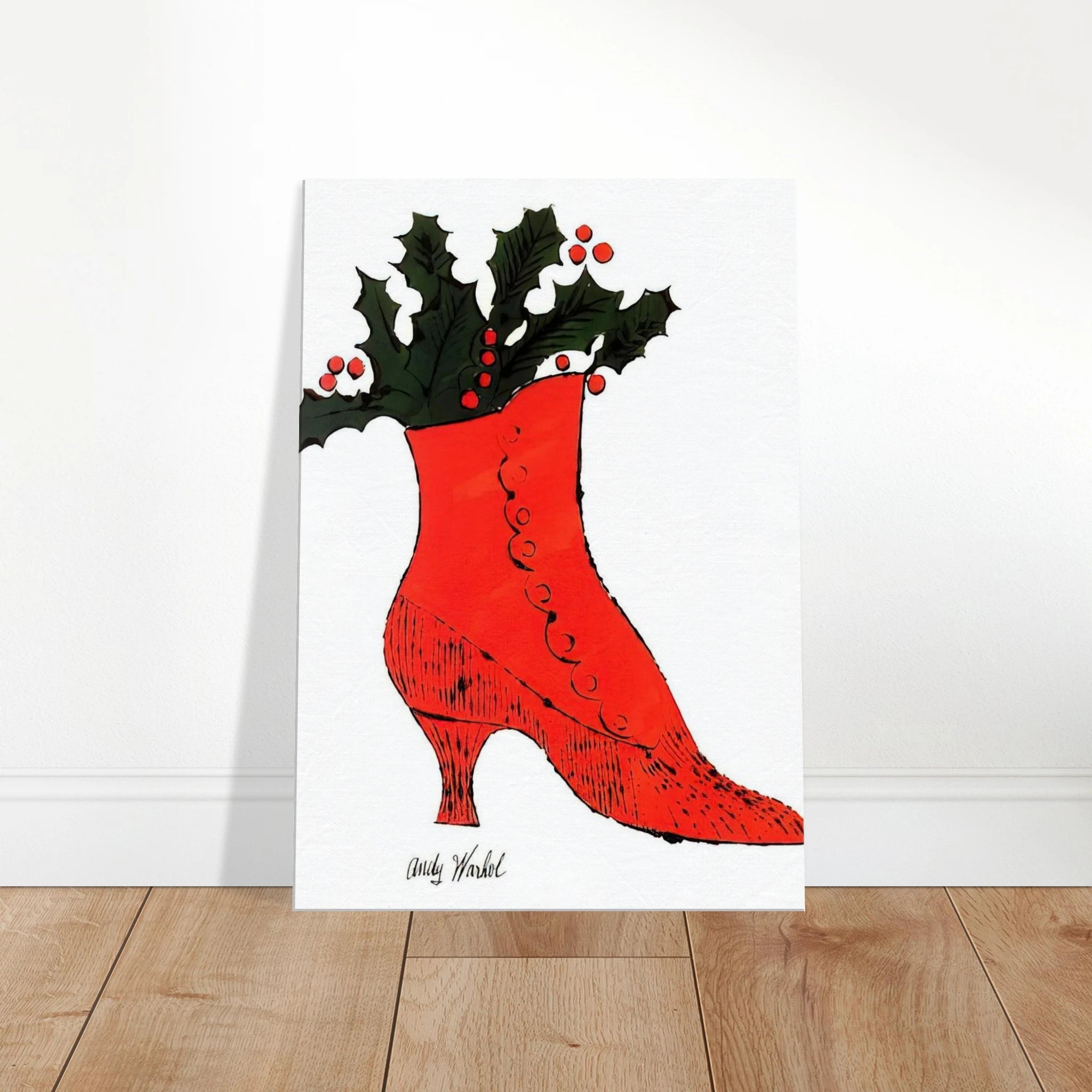 Untitled  red Boot Wit Holly  Canvas | Andy Warhol Canvas | Andy Warhol Prints