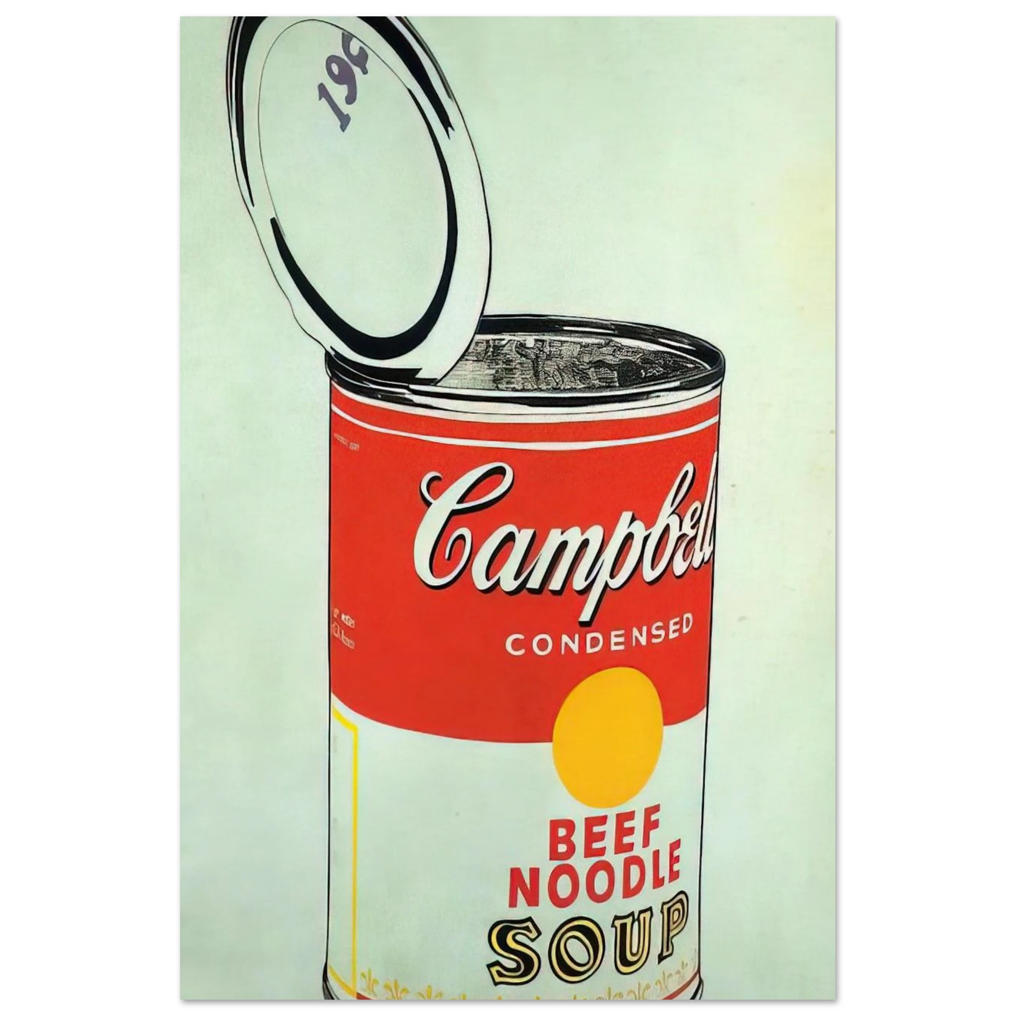 Big Campbell's Soup Can 19c  Beef Noodle  Poster | Andy Warhol Poster | Andy Warhol Prints