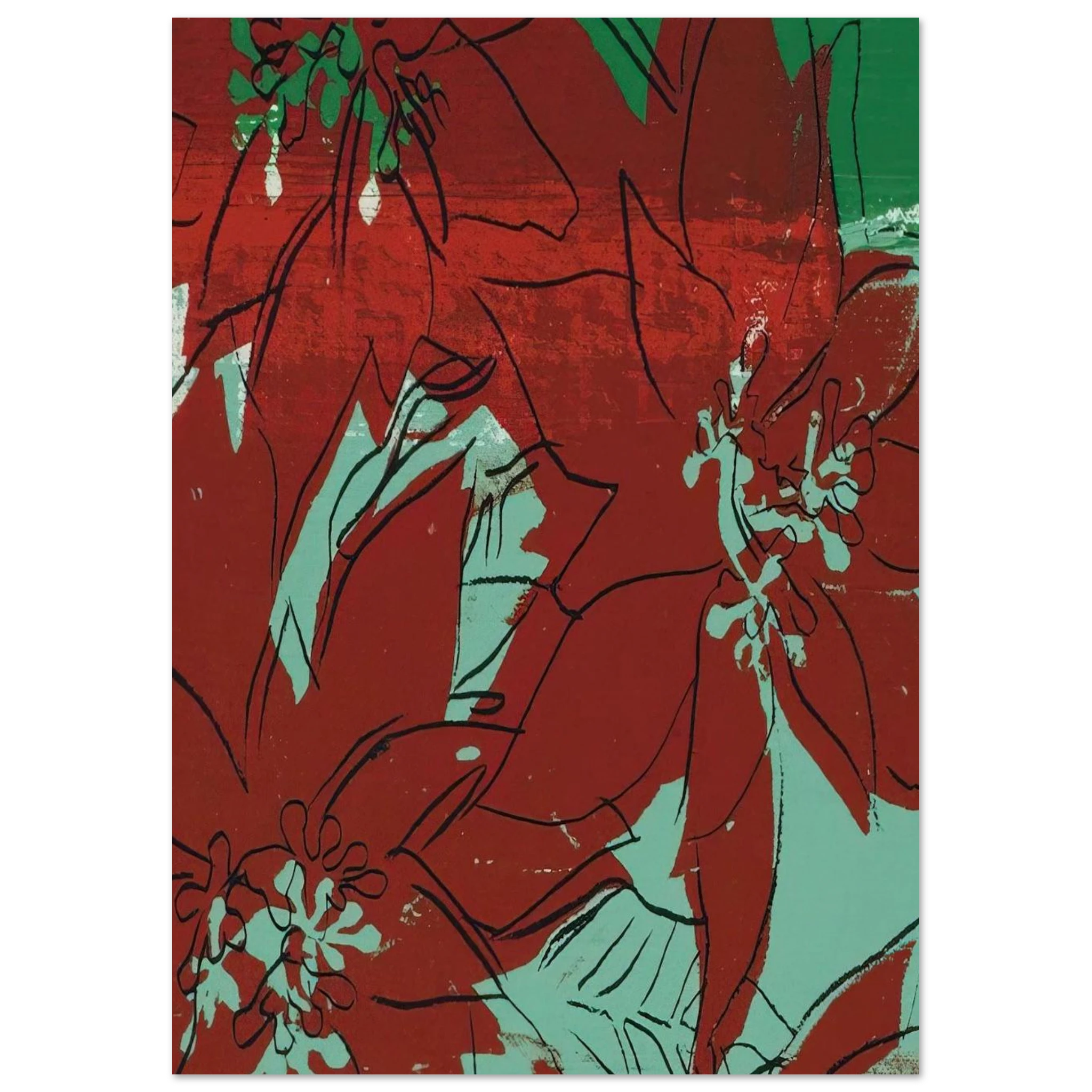 Poinsettias Poster | Andy Warhol Poster | Andy Warhol Prints