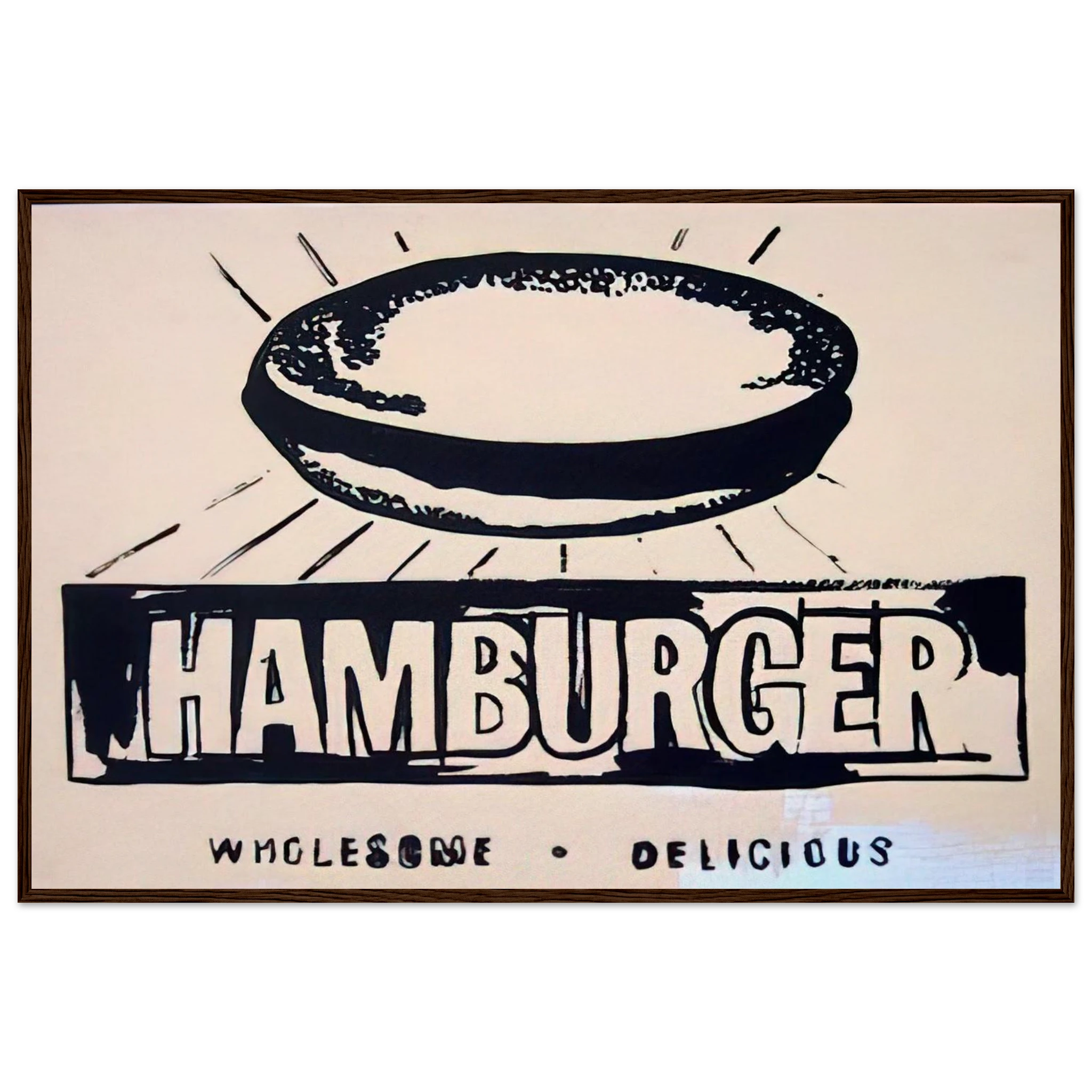 Hamburger  beige  Framed Poster | Andy Warhol Framed Prints Wall Art | Andy Warhol Prints