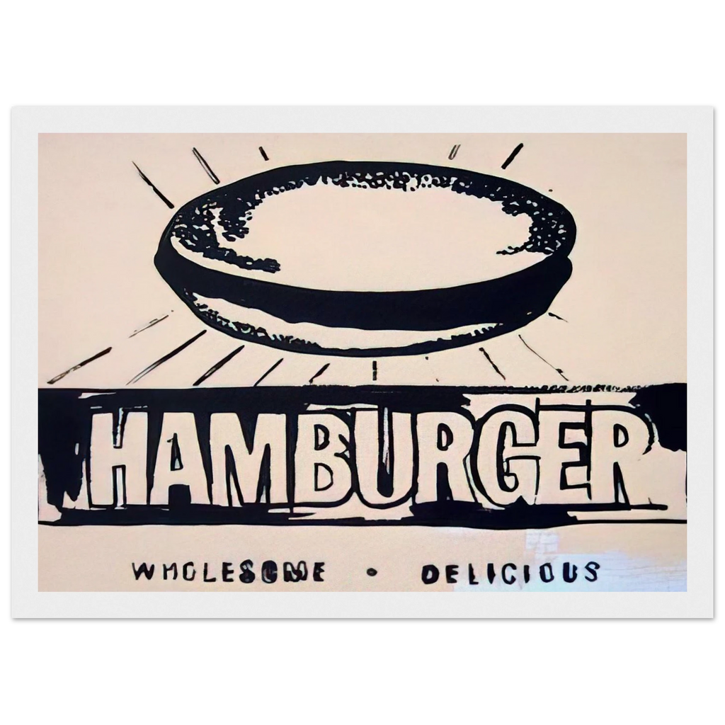Hamburger  beige  Framed Poster | Andy Warhol Framed Prints Wall Art | Andy Warhol Prints