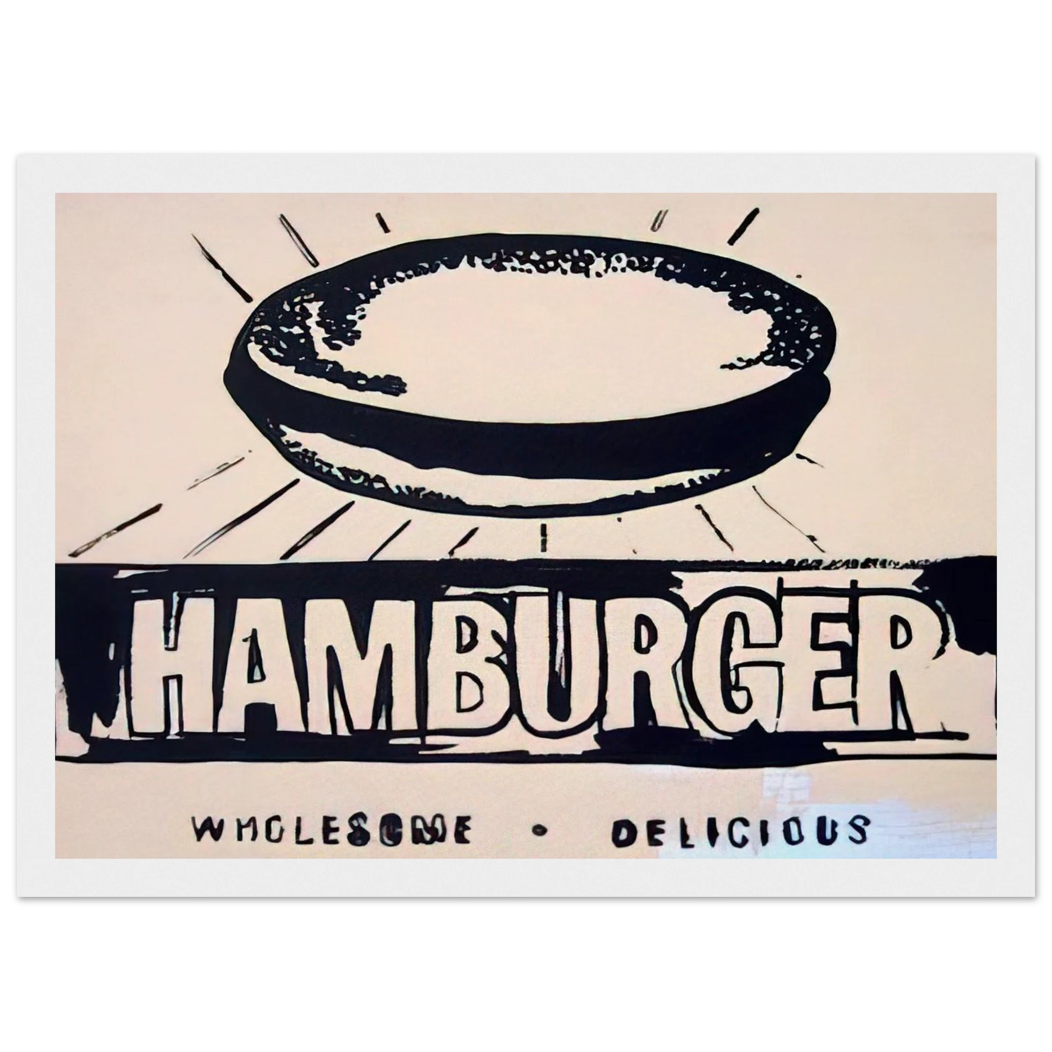 Hamburger  beige  Framed Poster | Andy Warhol Framed Prints Wall Art | Andy Warhol Prints