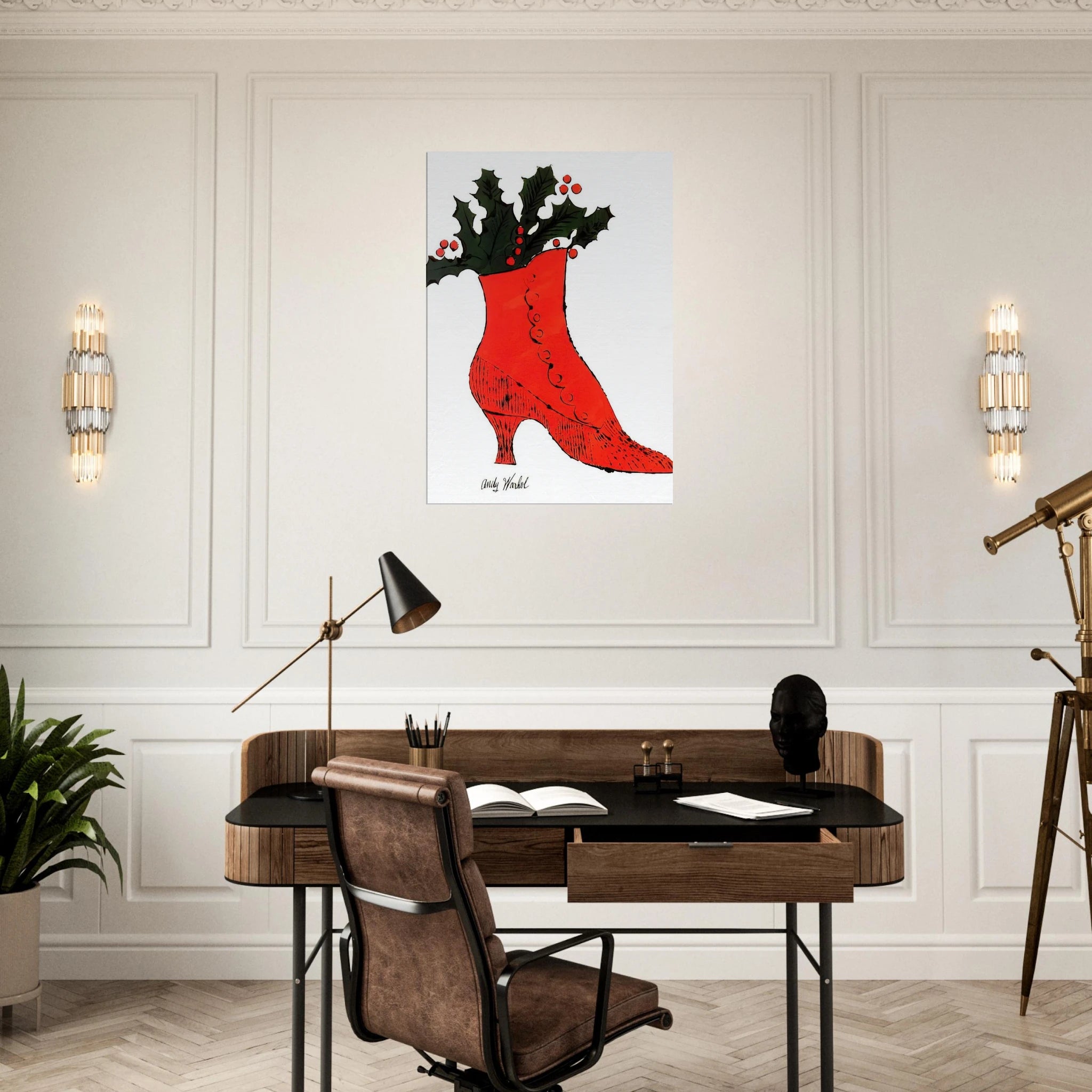 Untitled  red Boot Wit Holly  Canvas | Andy Warhol Canvas | Andy Warhol Prints