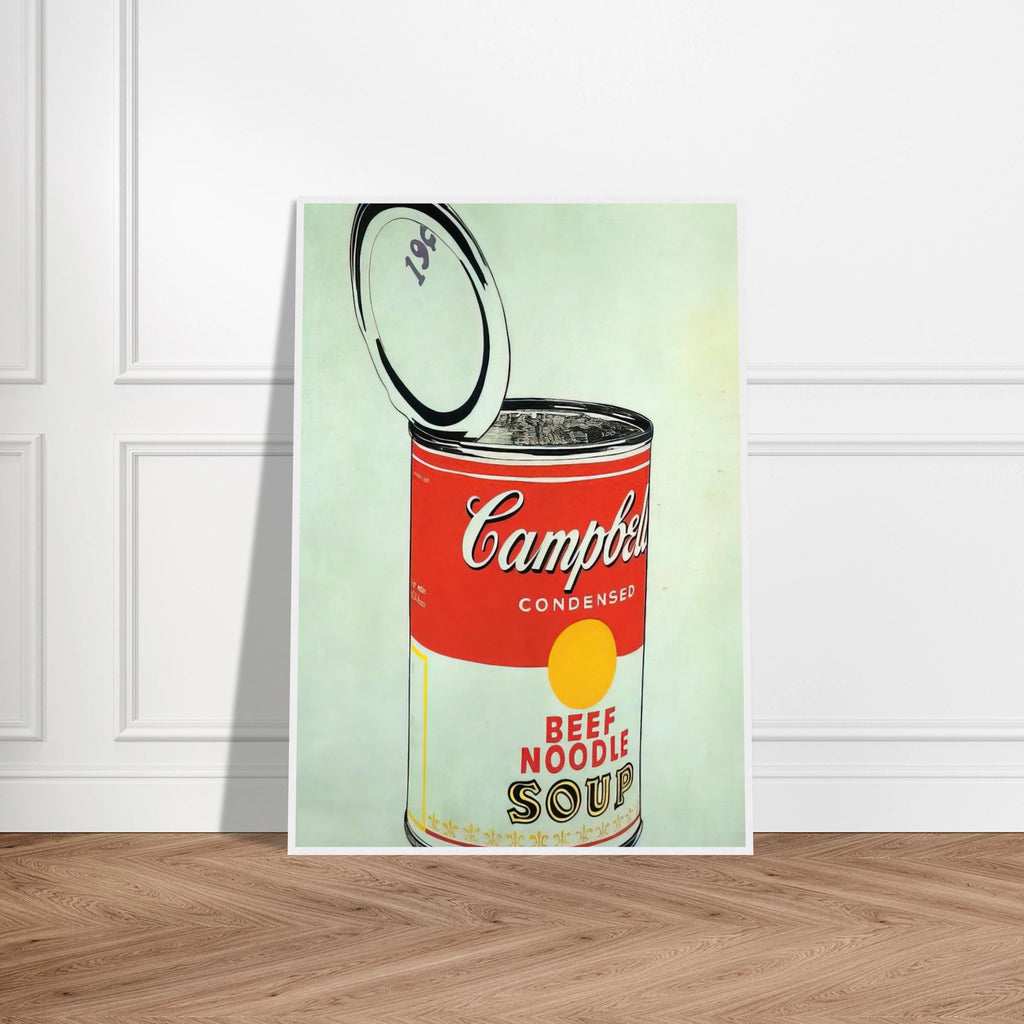 Big Campbell's Soup Can 19c  Beef Noodle  Framed Poster | Andy Warhol Framed Prints Wall Art | Andy Warhol Prints