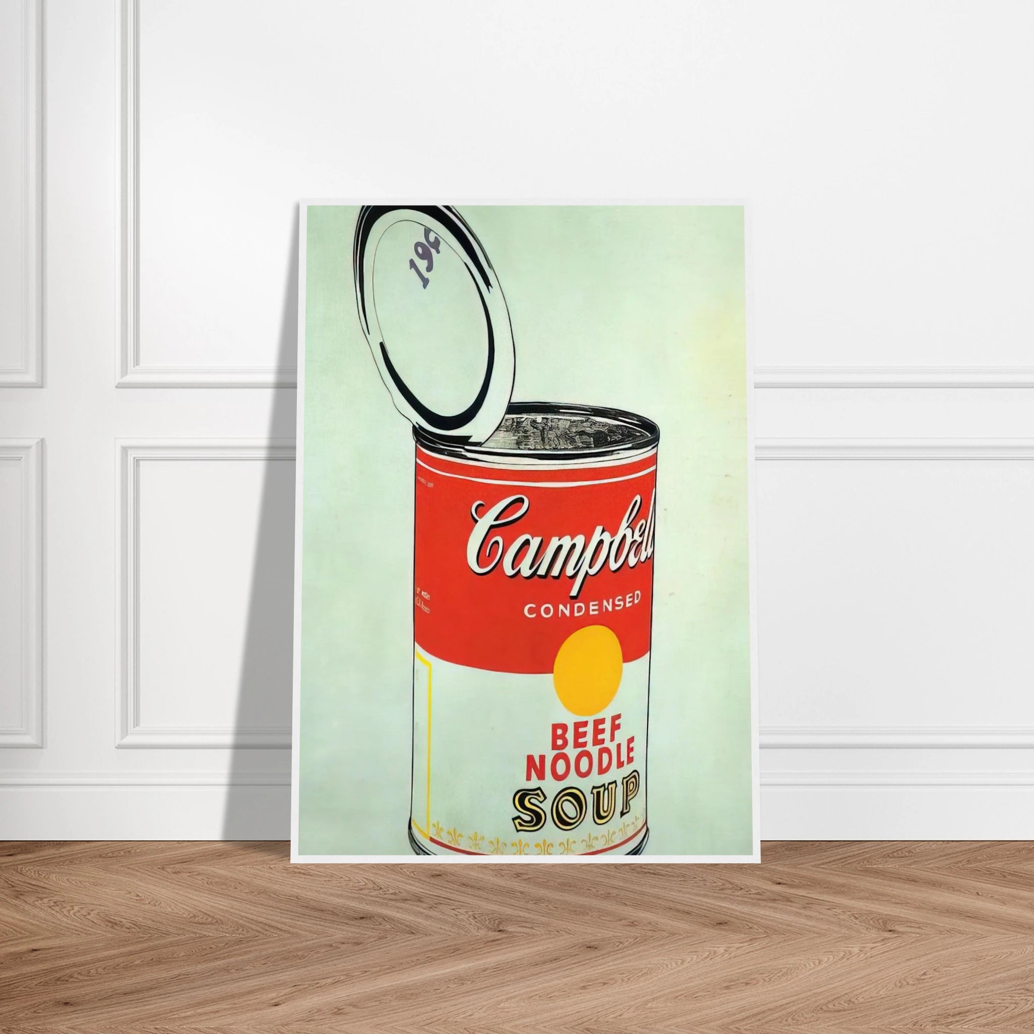 Big Campbell's Soup Can 19c  Beef Noodle  Framed Poster | Andy Warhol Framed Prints Wall Art | Andy Warhol Prints