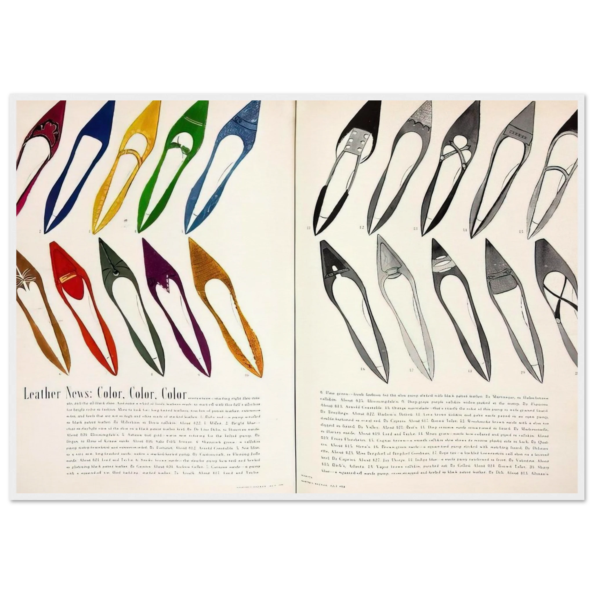 Shoe Advertisement for I.Miller  Harper's Bazzar  Framed Poster | Andy Warhol Framed Prints Wall Art | Andy Warhol Prints