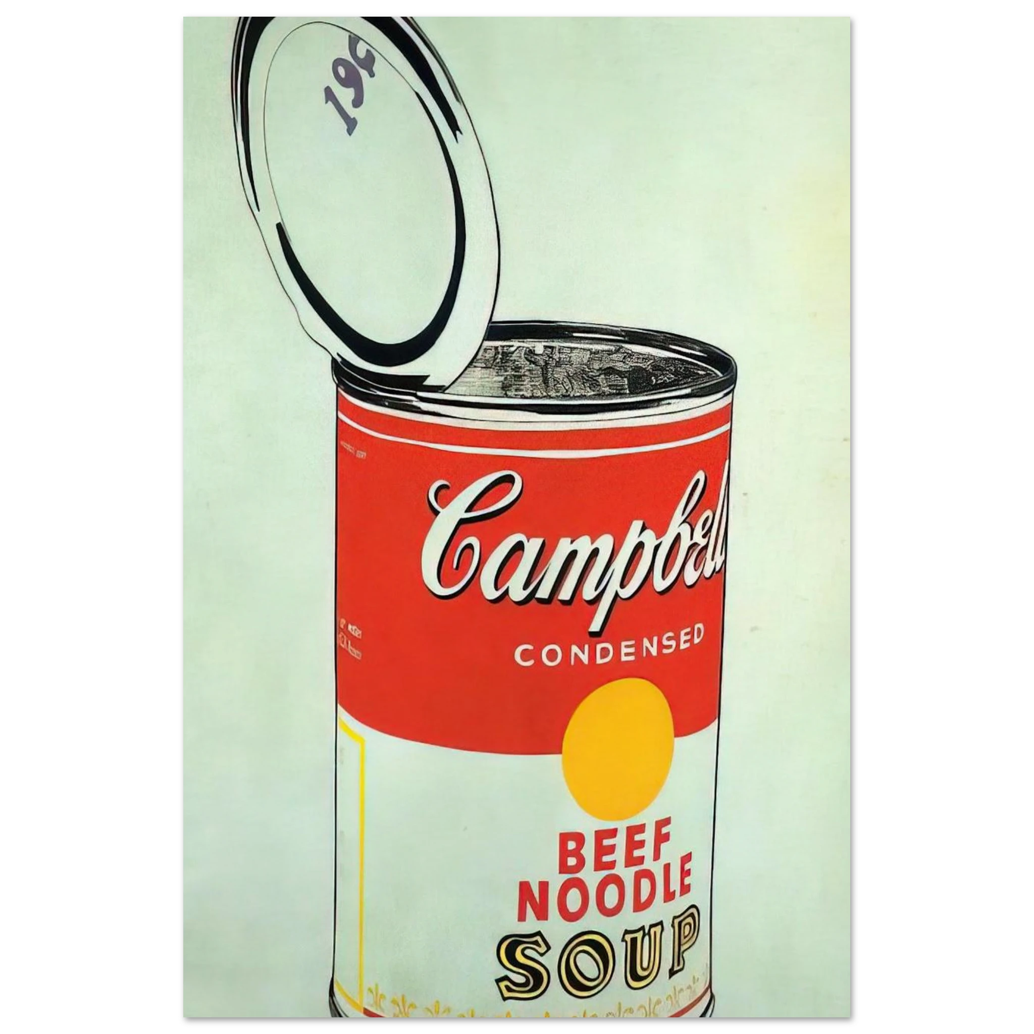 Big Campbell's Soup Can 19c  Beef Noodle  Poster | Andy Warhol Poster | Andy Warhol Prints